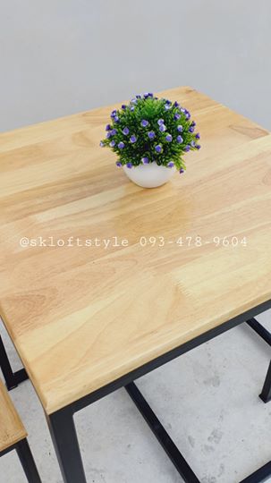 ชุดโต็ะไม้ขาเหล็ก (รุ่นขายดี)