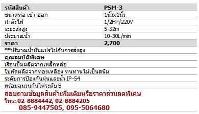 CRI PSM-3 ปั๊มหอยโข่ง 1นิ้วx1นิ้ว 1/2HP/220V