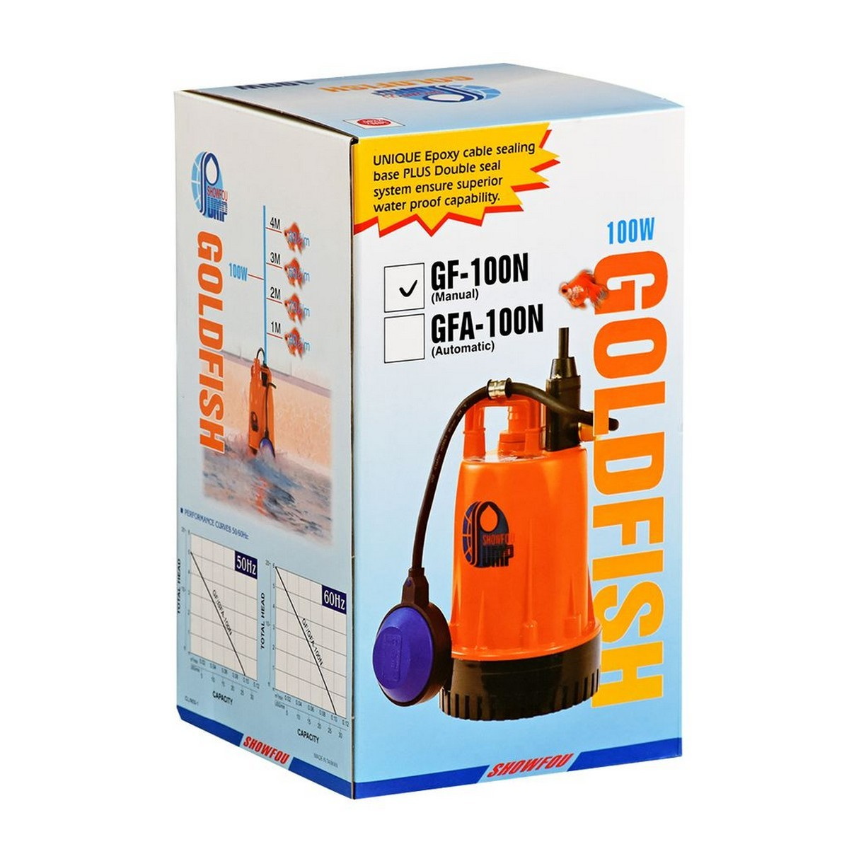 SHOWFOU GF-100N ปั๊มแช่พลาสติก ปลาทอง 1" 100W/220V