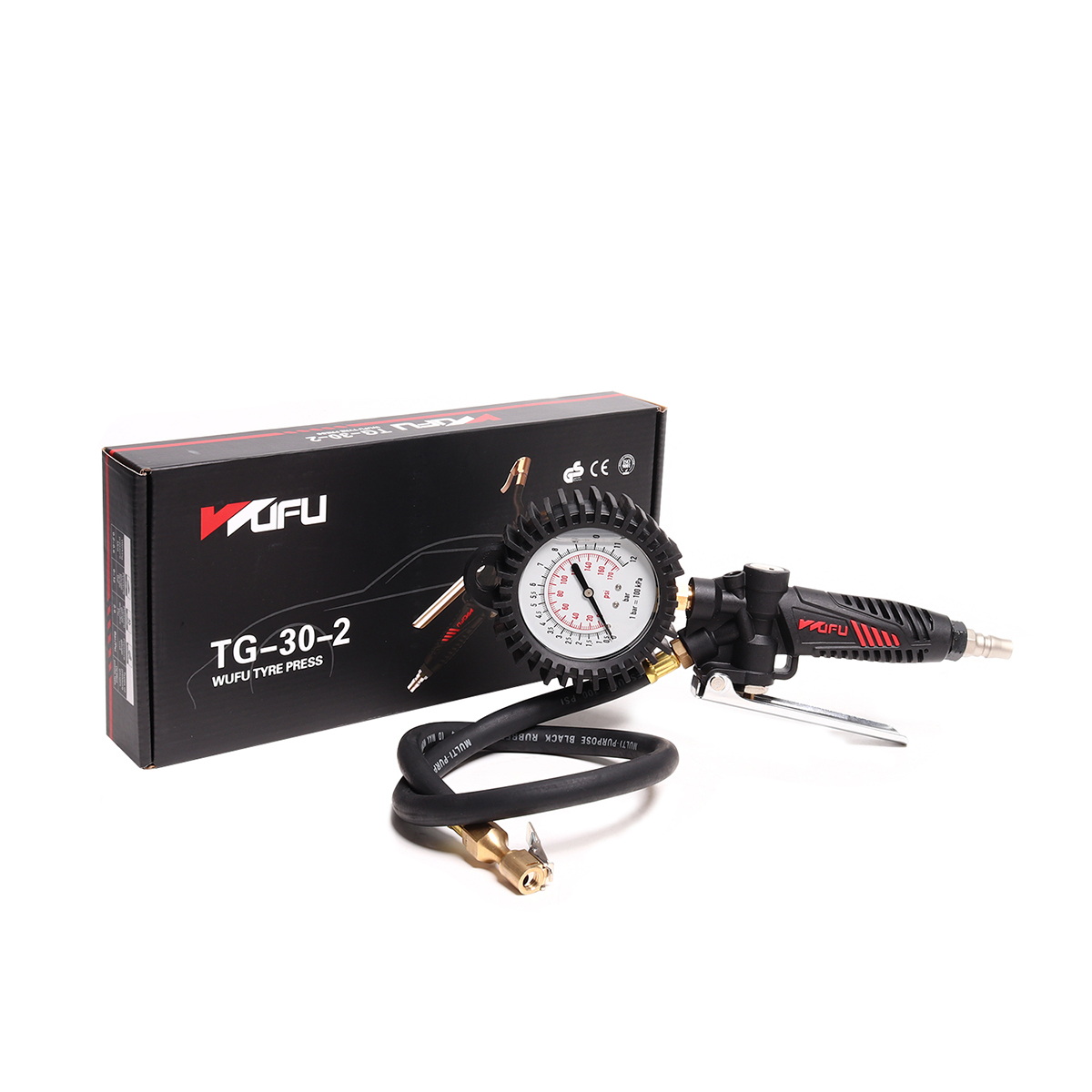 WUFU TG-30-2 เกจ์ลม หัวทองเหลือง 2-6Bar (29-87PSI)