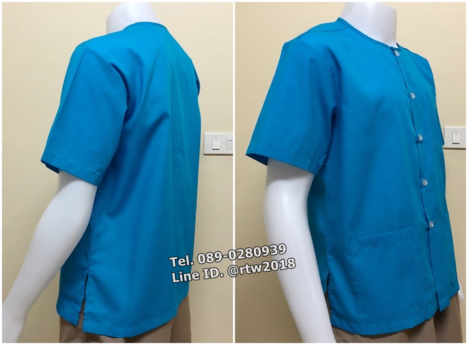 เสื้อสปาสีฟ้า (รหัส D16)