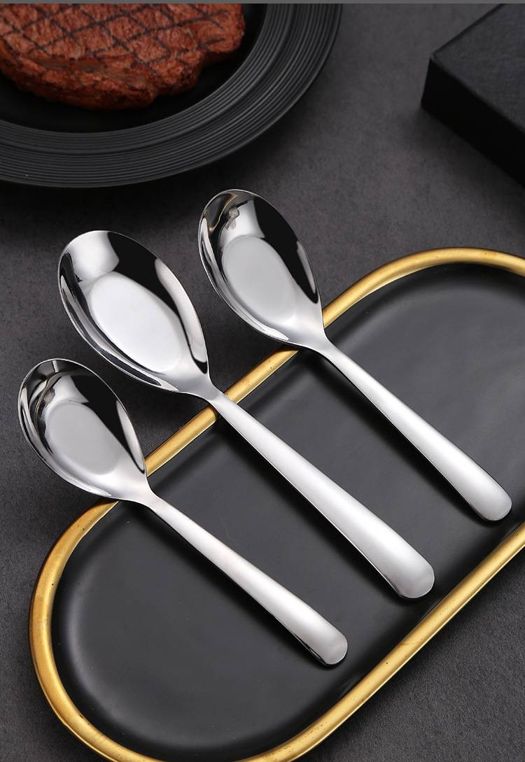 ช้อนกลางช้อนเกาหลีสแตนเลสขนาดใหญ่