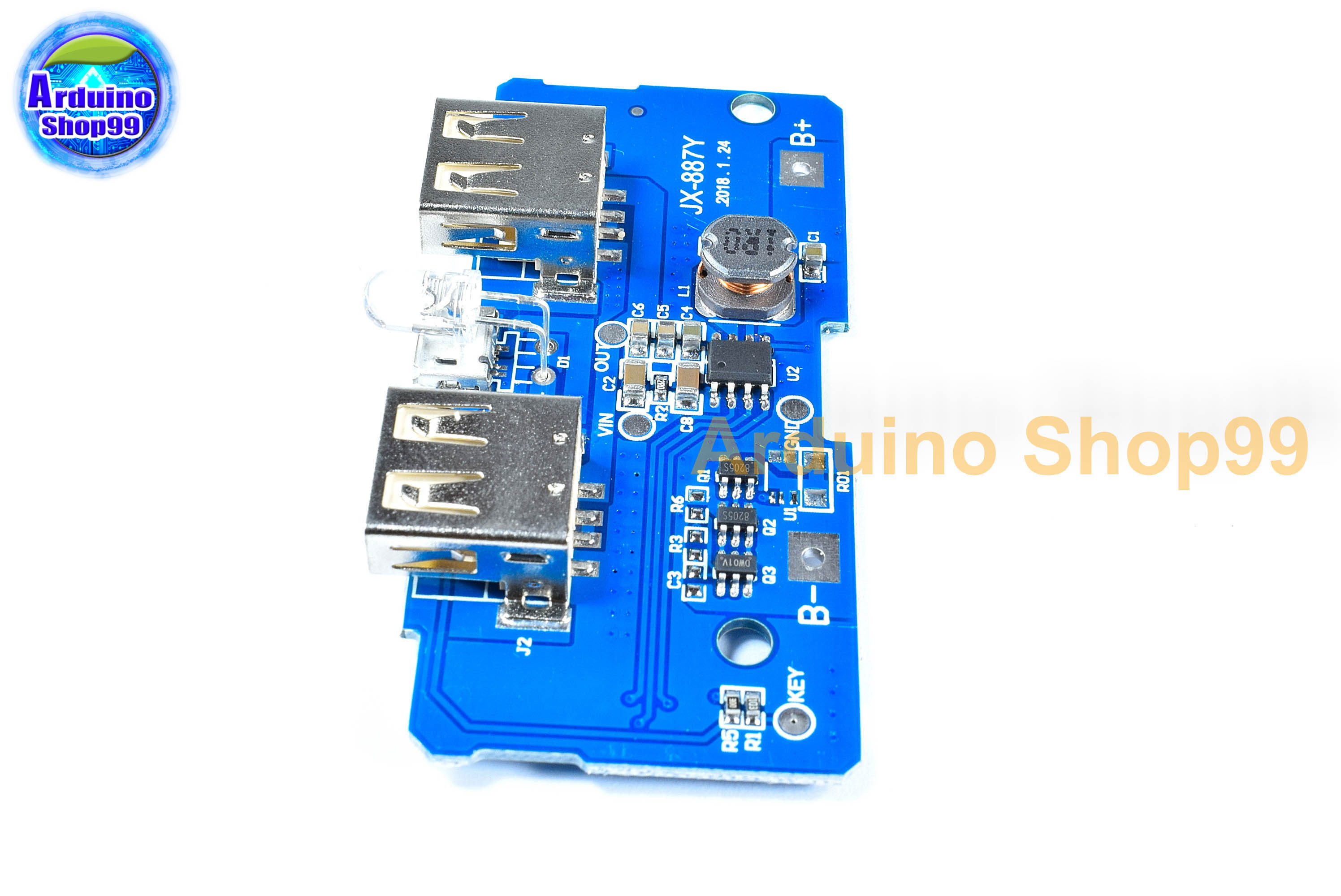 18650 Dual Micro USB 3.7V to 5V 2A Boost Mobile Power Bank