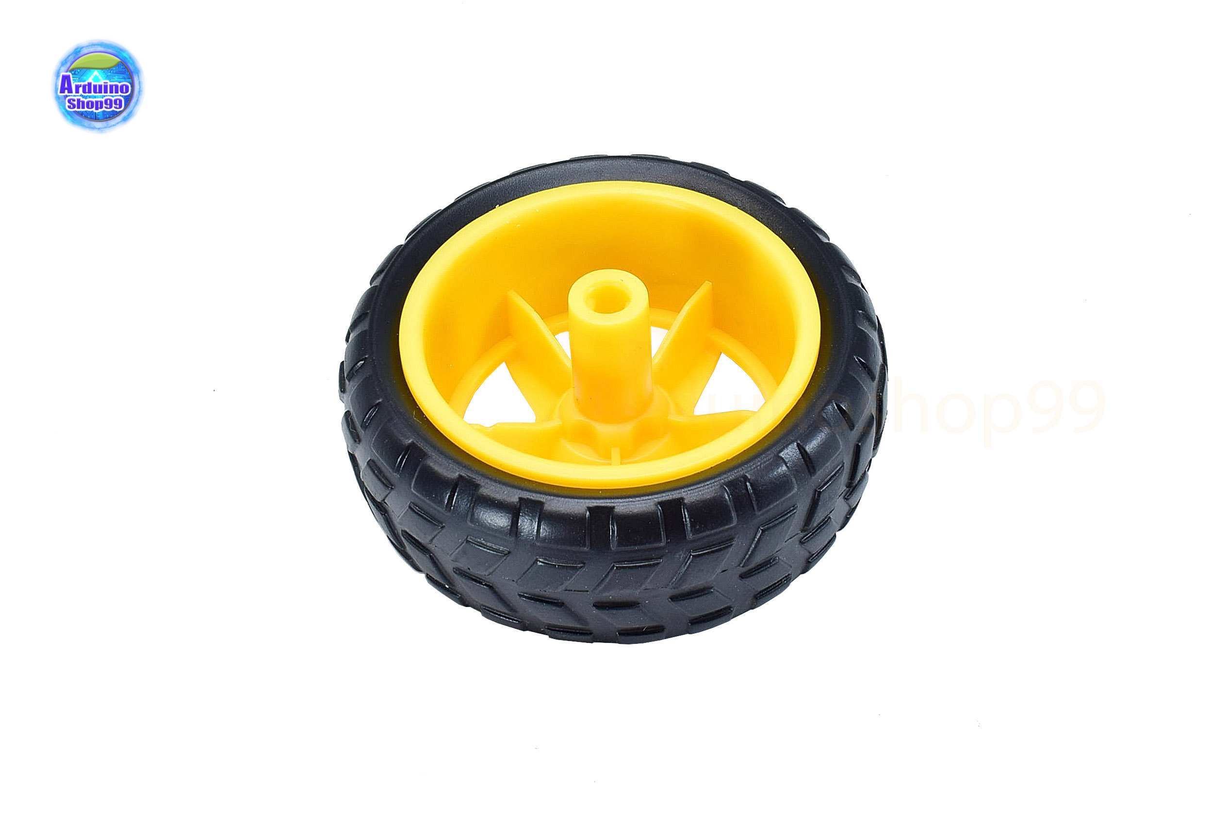 ล้อยางสำหรับ Smart Robot Car ล้อหุ่นยนต์ เส้นผ่านศูนย์กลาง 65 มม. (1 ล้อ)