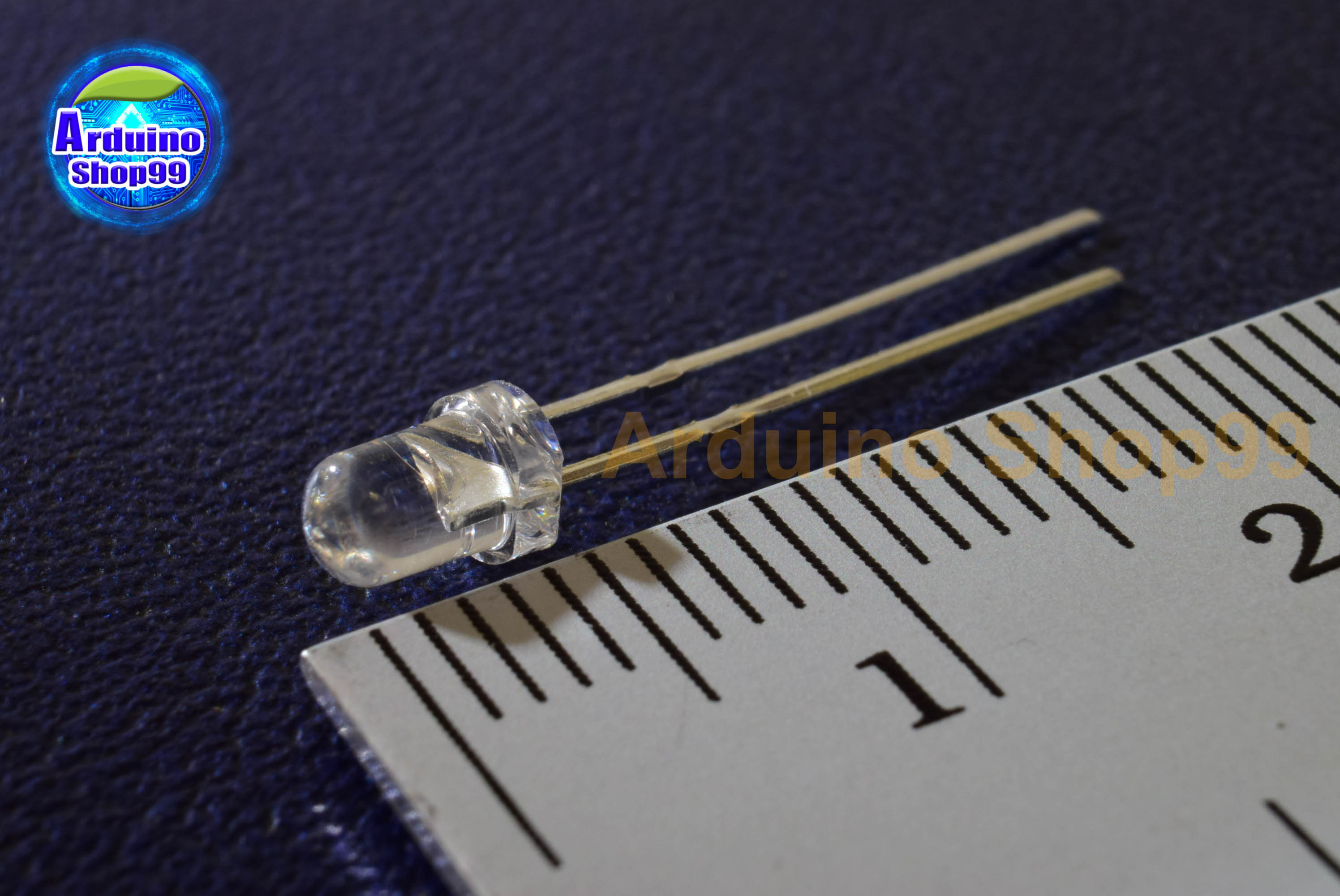 LED 3mm White (สีขาว) 1 ชุด 20 ตัว