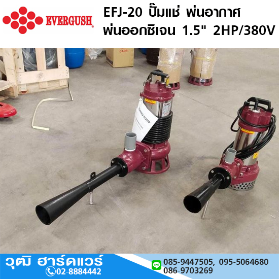 Evergush EFJ-20 ปั๊มแช่ พ่นอากาศ พ่นออกซิเจน 1.5" 2HP/380V