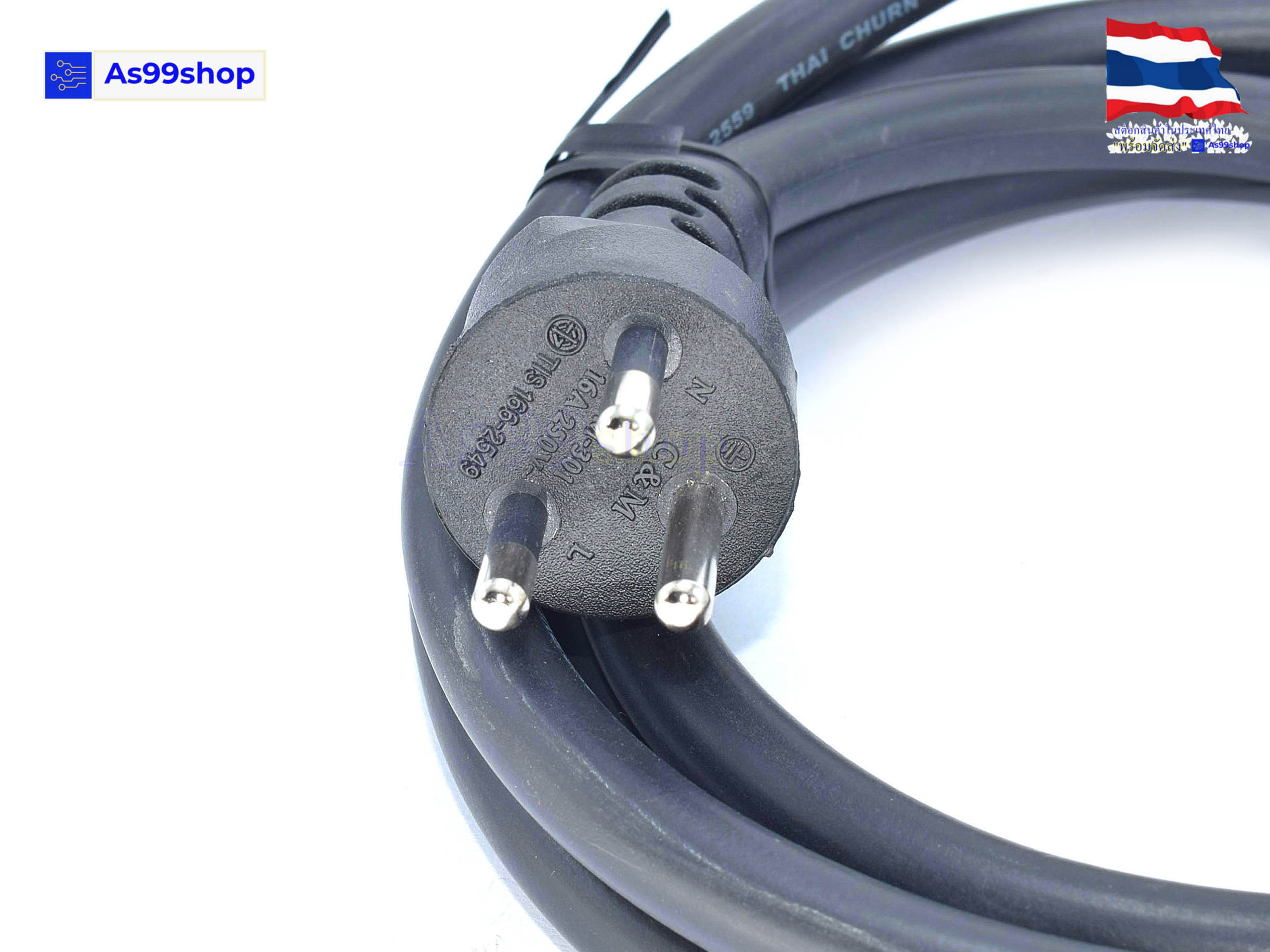 สายหล่อปลั๊กไฟ 220V VCT ขนาด 3 x 2.5 mm ยาว 2 เมตร