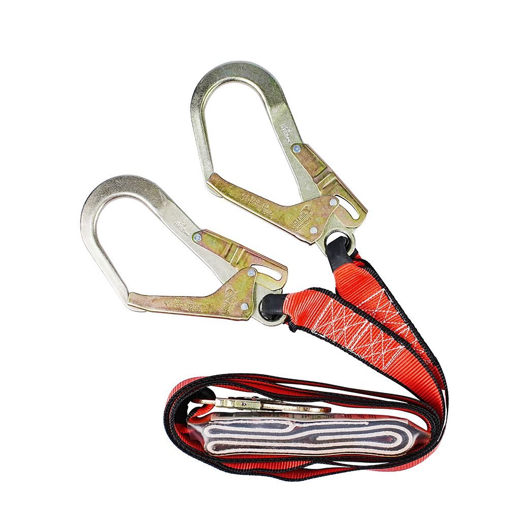 YAMADA รุ่น 2WA717R เชือกเซฟตี้เส้นคู่ แบบสายแบน พร้อมอุปกรณ์ดูดซับแรงกระชาก