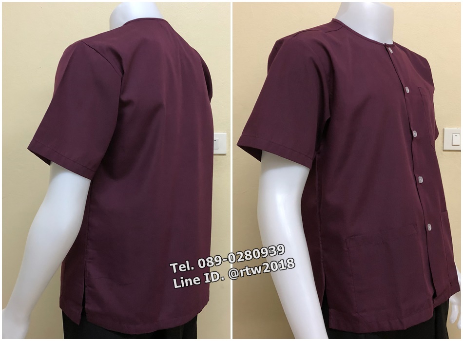 เสื้อสปาสีม่วงมังคุด (รหัส D13)