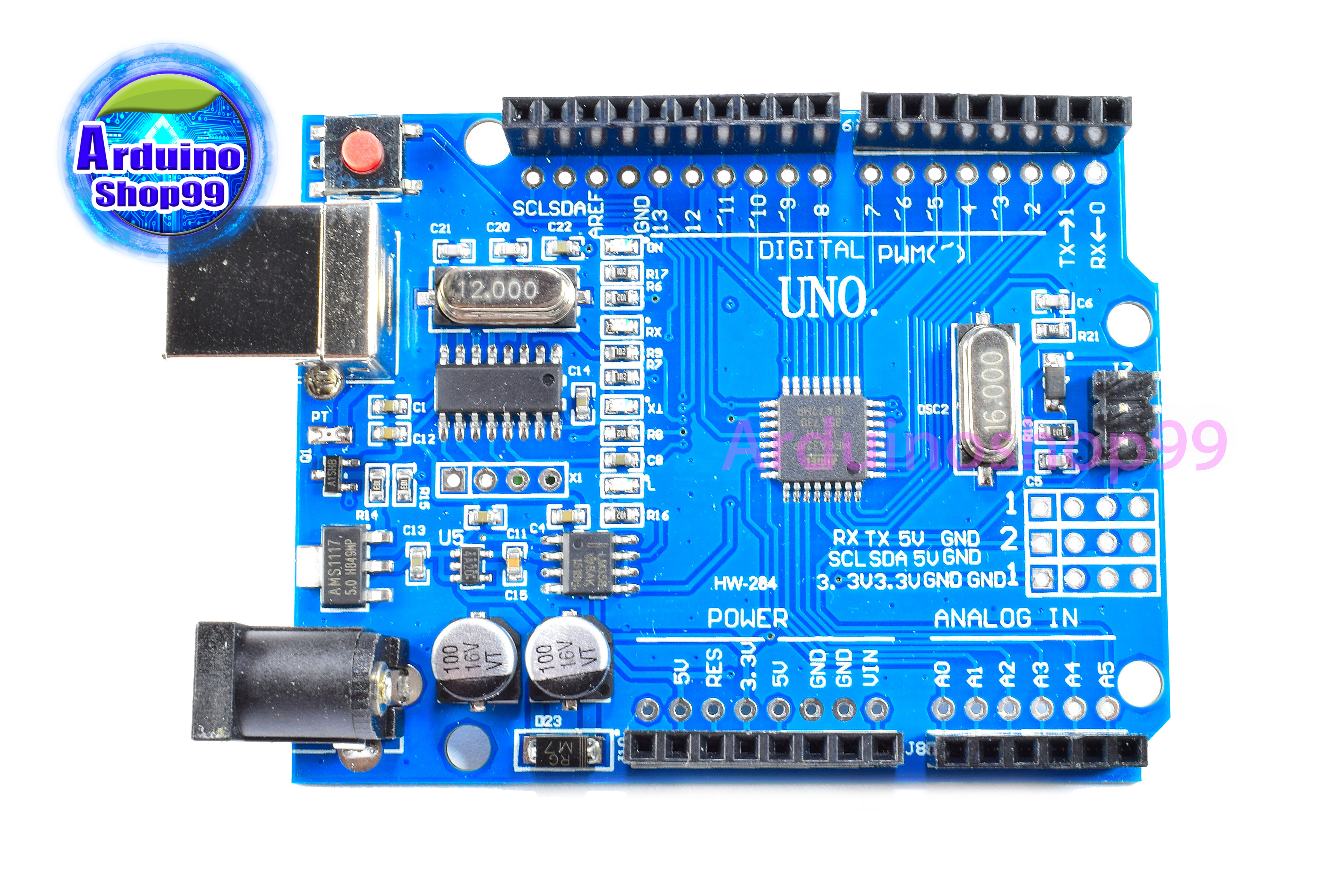 UNO R3 Micro USB ATmega328P Development Board for Package SMD+ ก้างปลา+สาย USB