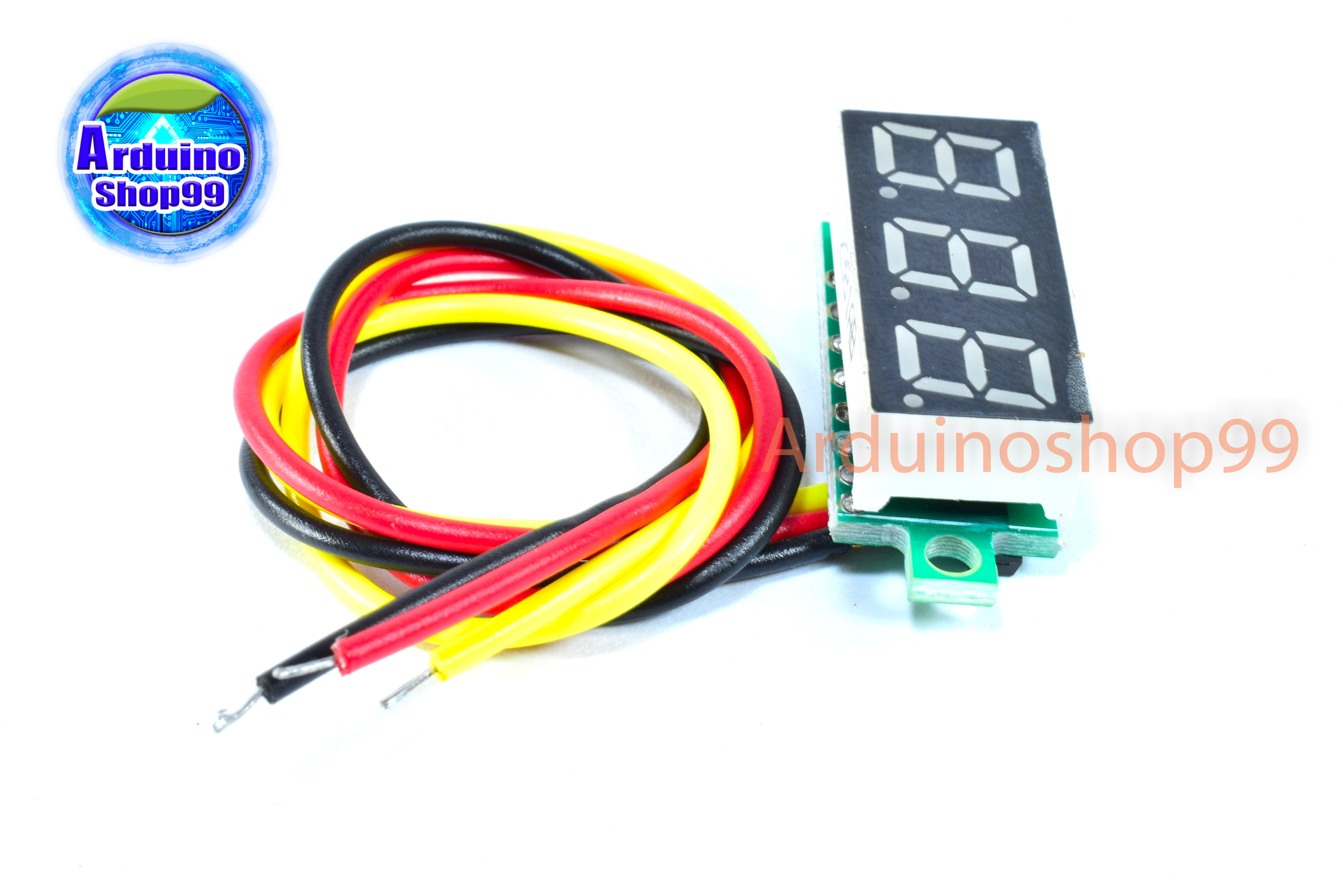 จอแสดงผล ค่าโวลต์ DC voltage meter head 0.28 inch LED DC 0V - 100V (สีน้ำเงิน)