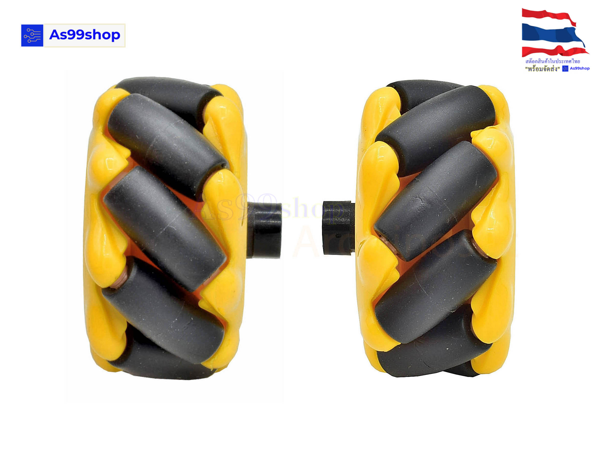 ล้อหมุนรอบทิศทาง ขนาด 48 mm Mecanum wheel omni-directional wheel TT motor smart car(L+R)