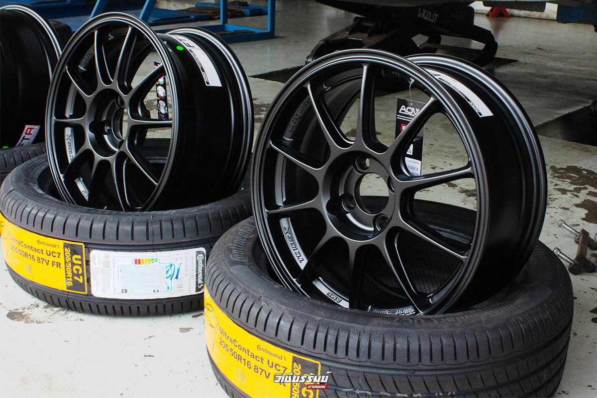 ล้อ AOW TC105X FlowForming พร้อมยาง Continental UltraContact UC7 ขนาด 205/55-16 ราคาพิเศษ ยกชุด