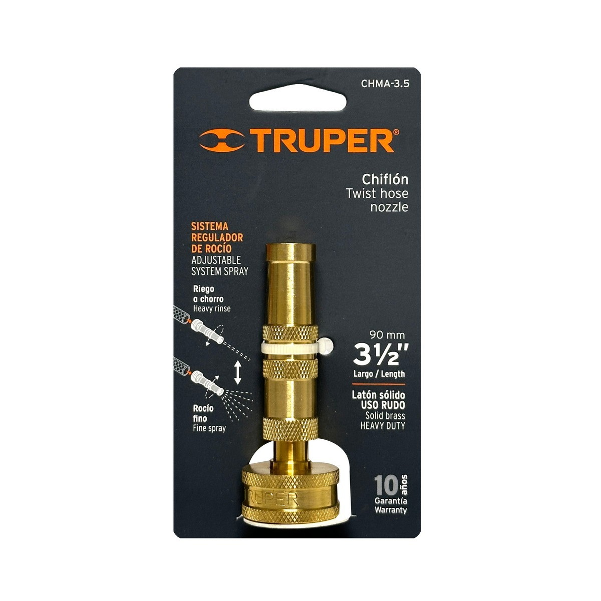 TRUPER CHMA-3.5 หัวฉีดเกลียวตรงทองเหลือง 3.1/2"