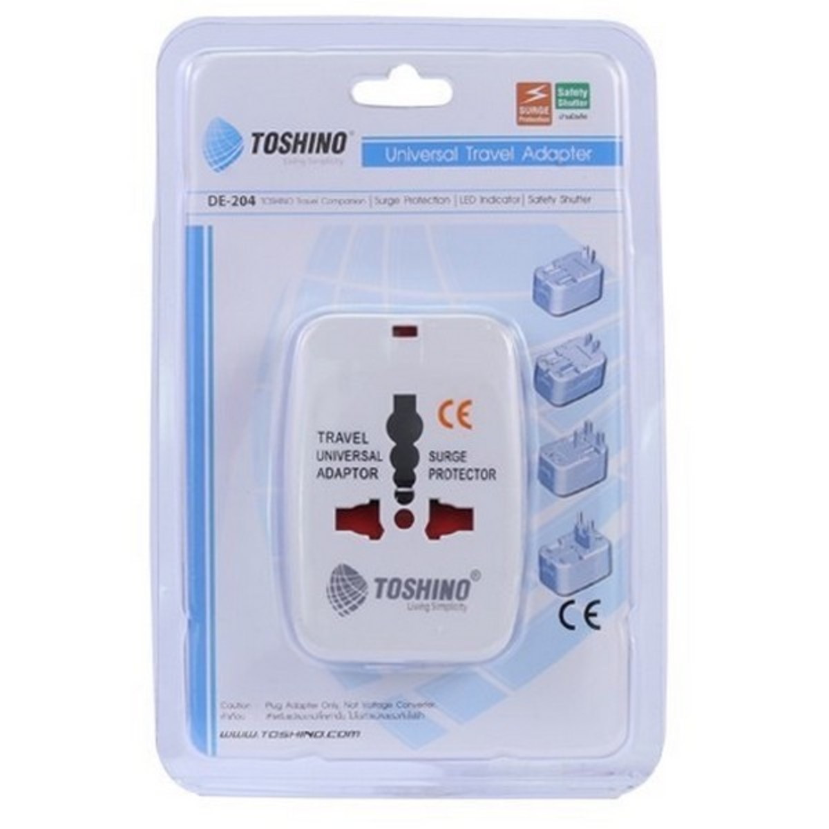 TOSHINO DE-204 Adapte สีขาว 4in1 10A/2300W