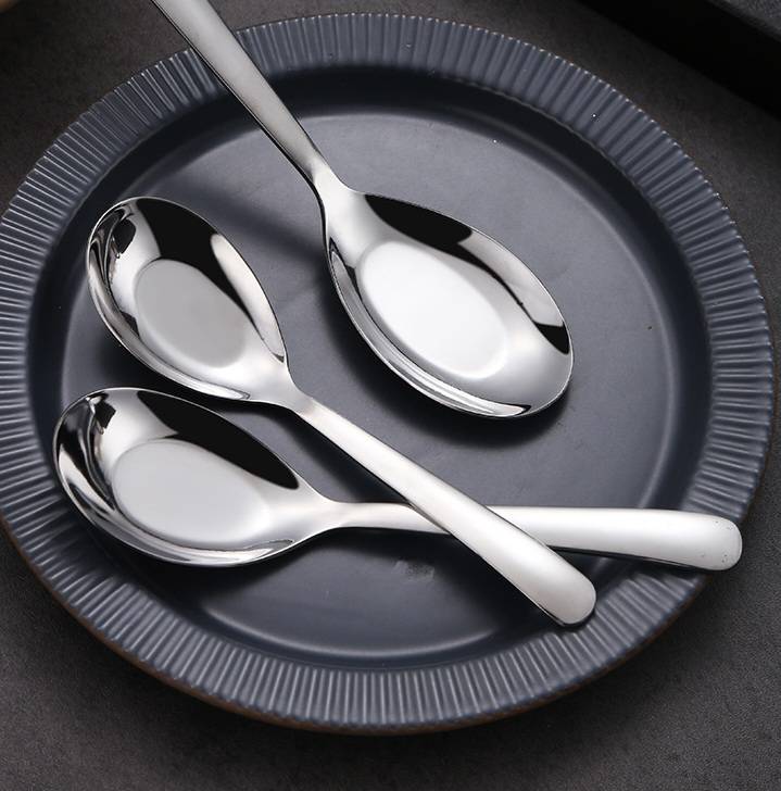 ช้อนกลางช้อนเกาหลีสแตนเลสขนาดใหญ่