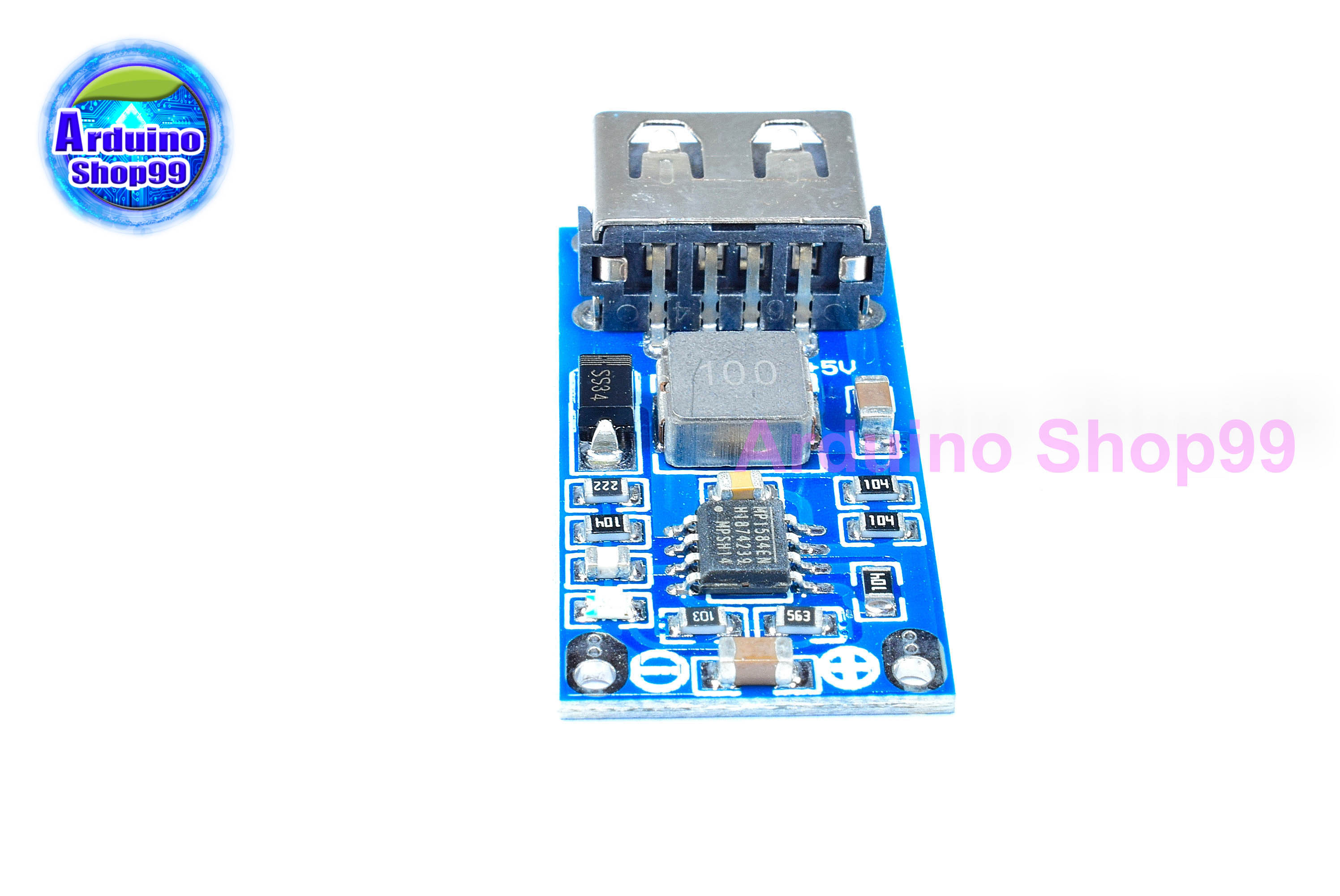 DC-DC step-down regulator module USB charging แปลงไฟจาก 6 - 26 Volt เป็น 5.2 Volt 3A
