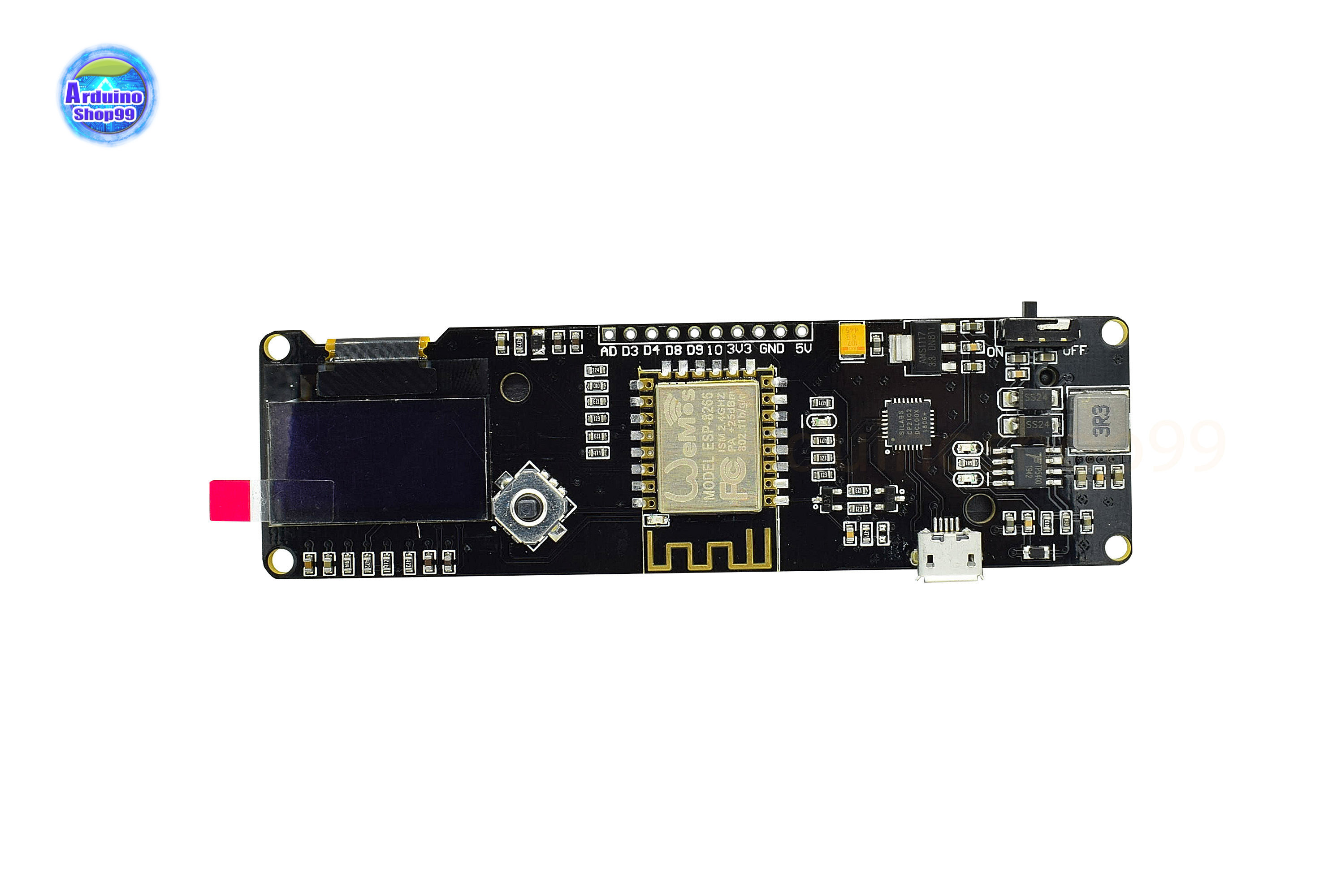 D1 ESP-Wroom-02 Motherboard Module ESP8266+0.96 OLED+18650/5800mAh 1 ก้อน