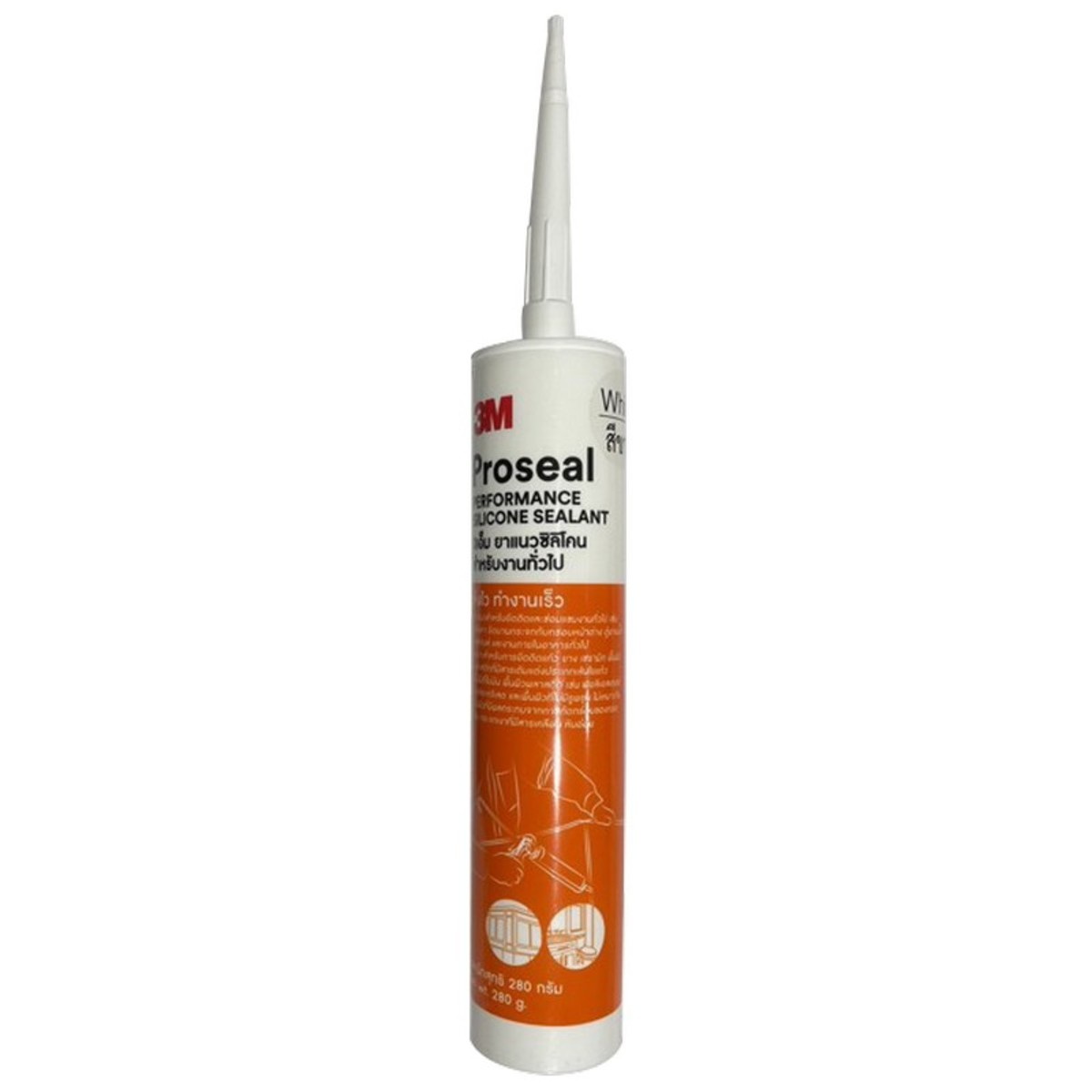 3M PROSEAL ซิลิโคน แบบมีกรด งานทั่วไป 280G (สีขาว)