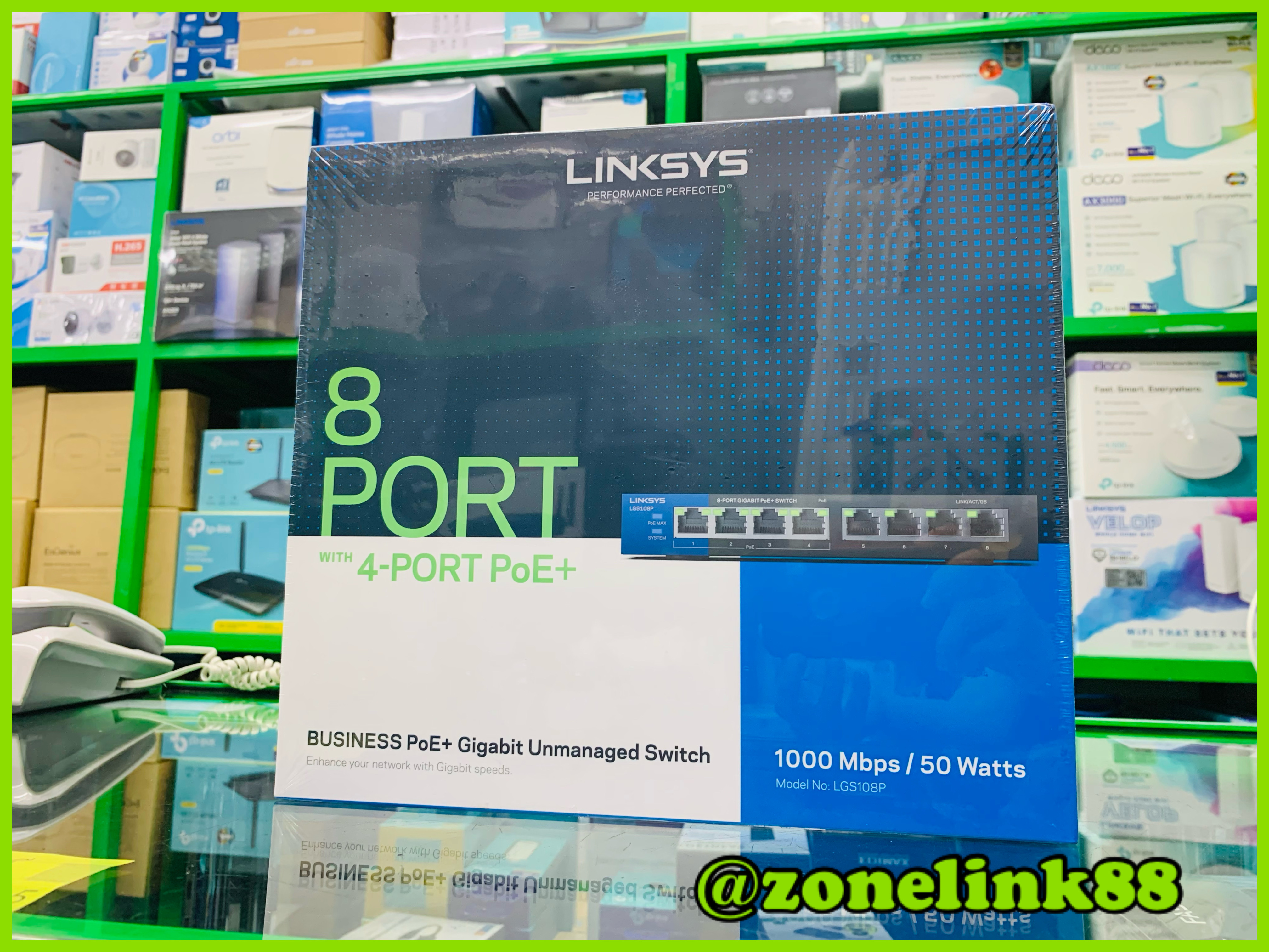 Linksys LGS108P 8-Port Business Desktop Gigabit PoE+ Switch SKU LGS108P-AP