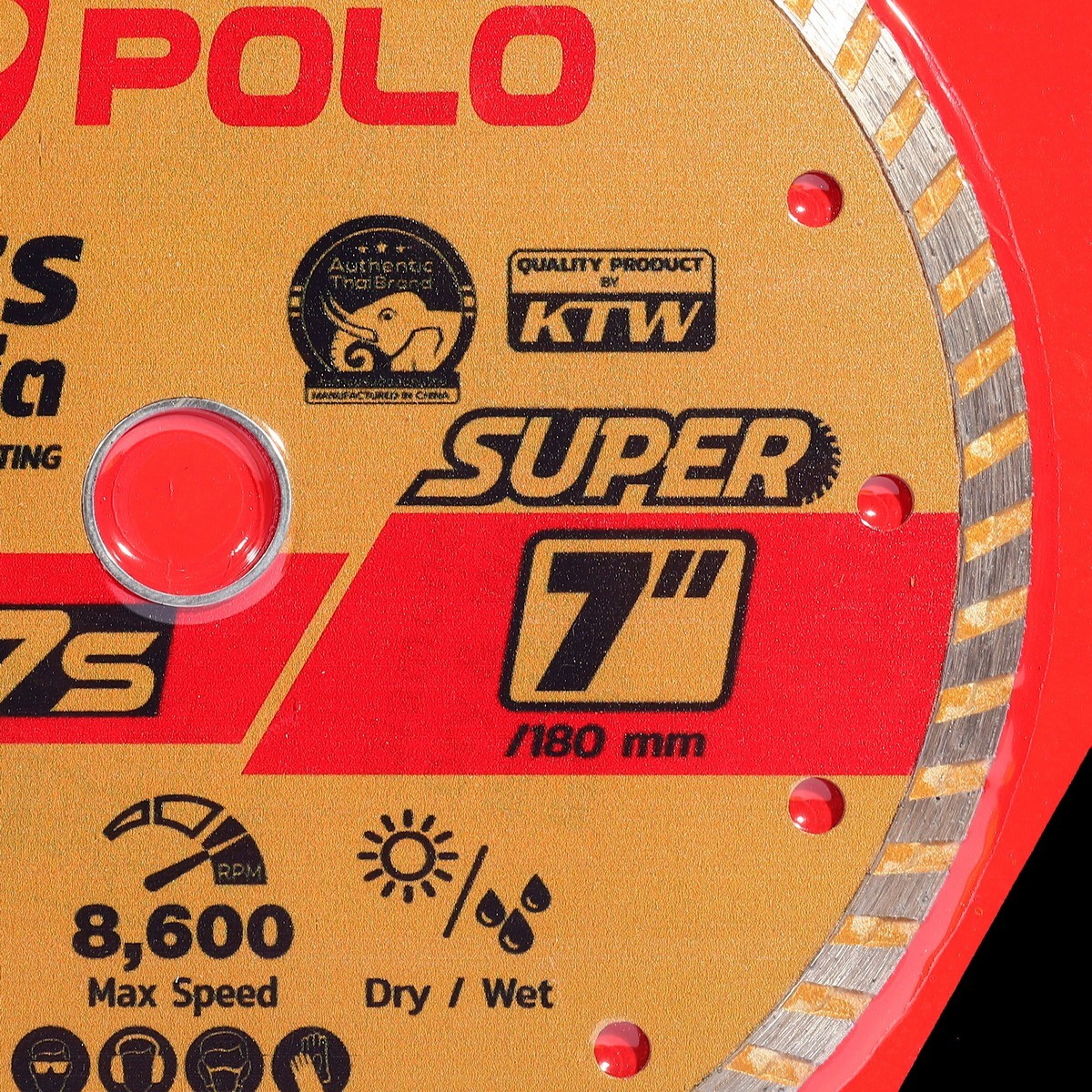 POLO KE-75 ใบเพชรตัดคอนกรีต 7" ตัดแห้ง/น้ำ