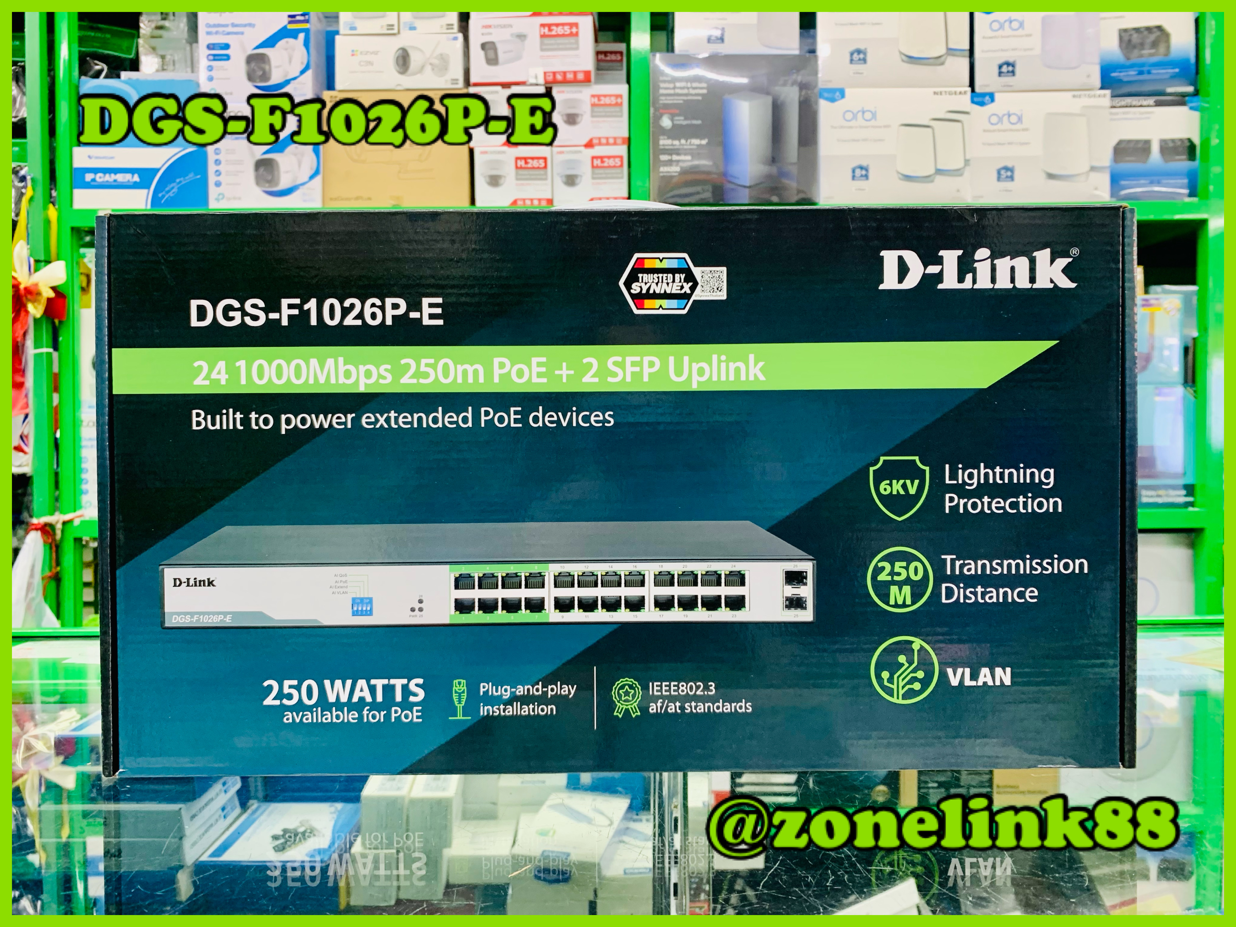 DGS-F1026P-E 24 1000Mbps 250m PoE+2SFP Uplink