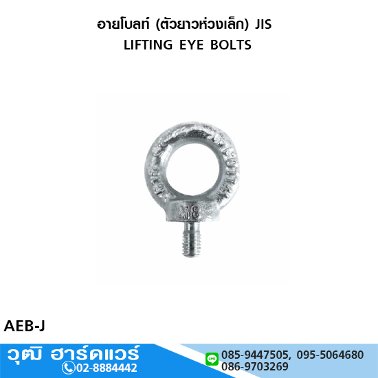 อายโบลท์ (ตัวยาวห่วงเล็ก) JIS LIFTING EYE BOLTS