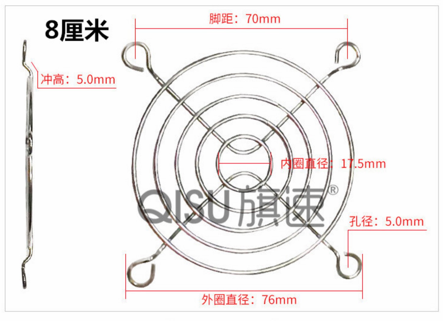 ตะแกรงโลหะ ครอบพัดลมระบายความร้อนขนาดเล็ก Fan metal iron mesh(จำนวน 1 ชิ้น)