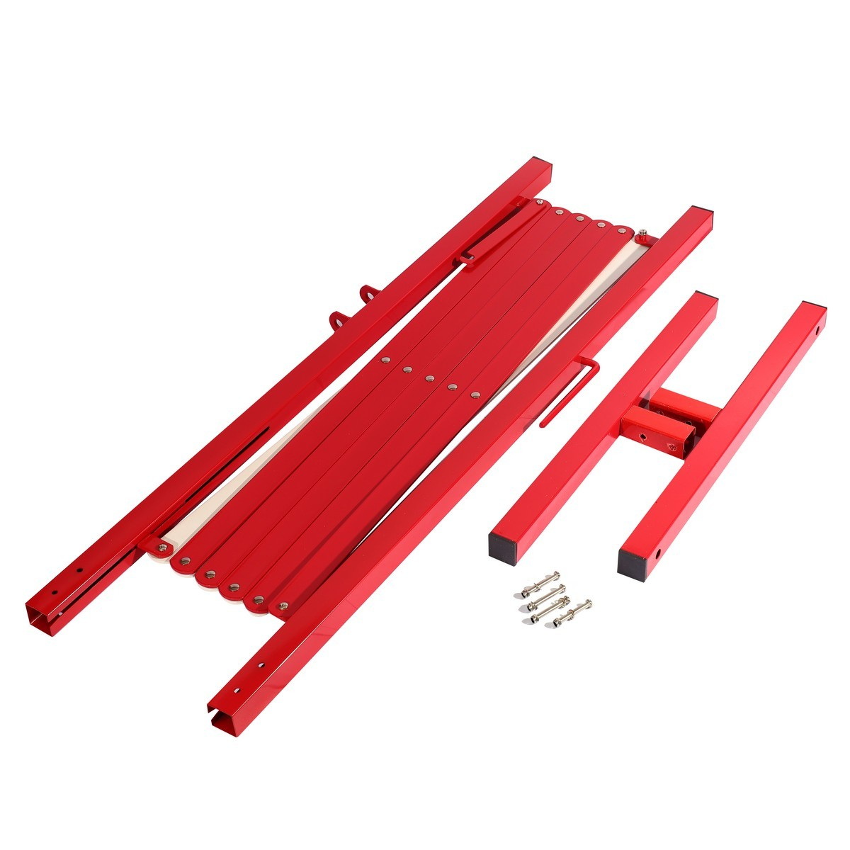 POLO แผงกั้นจราจรโลหะยืดหดได้สีแดง 95cm