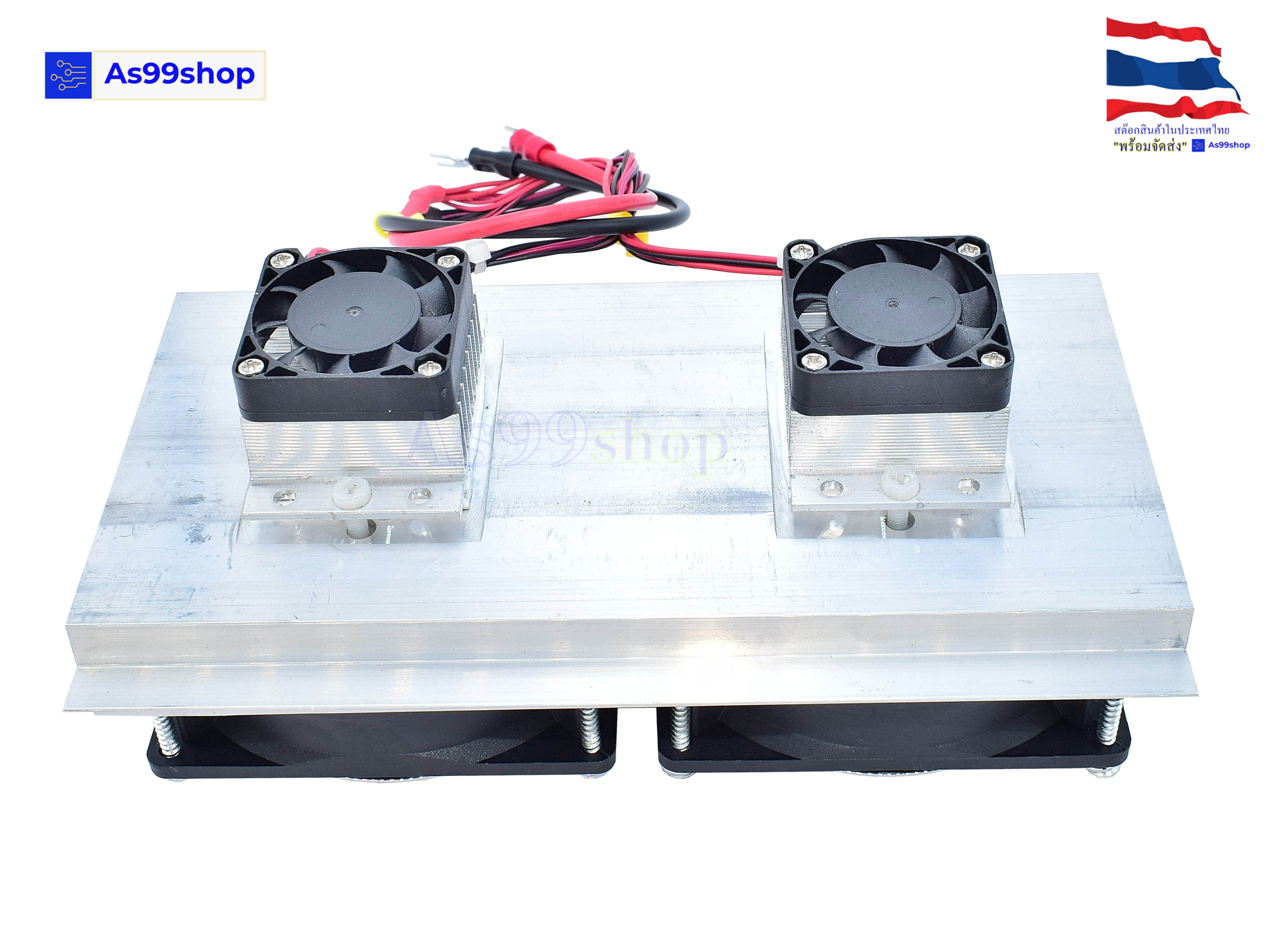 ชุดทำความเย็นขนาด 2 ช่อง Heat Sink Aluminum Cooling block(สินค้าประกอบเสร็จ รวมแผ่นร้อนเย็น)