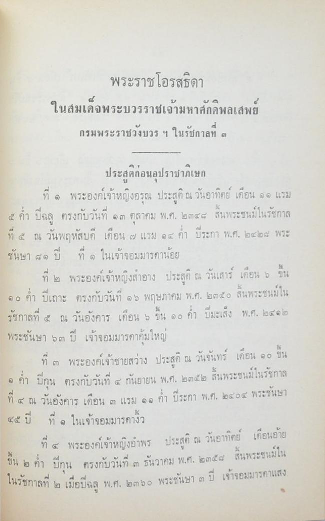 พระบวรราชประวัติและพระบวรราชนิพนธ์ (ขายตามสภาพ)