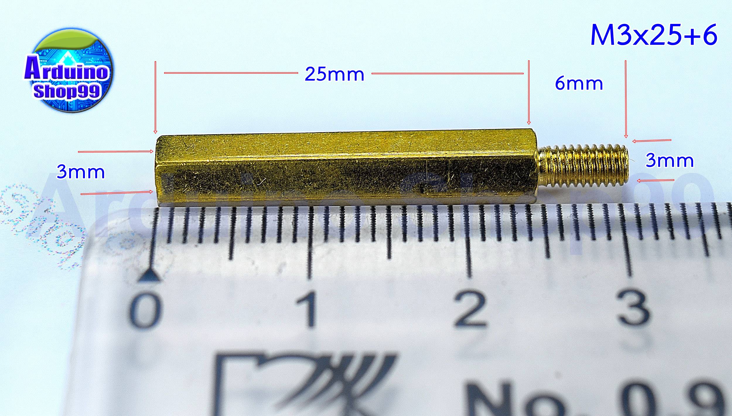 M3*25+6 single-pass hexagonal Copper column (male-female)