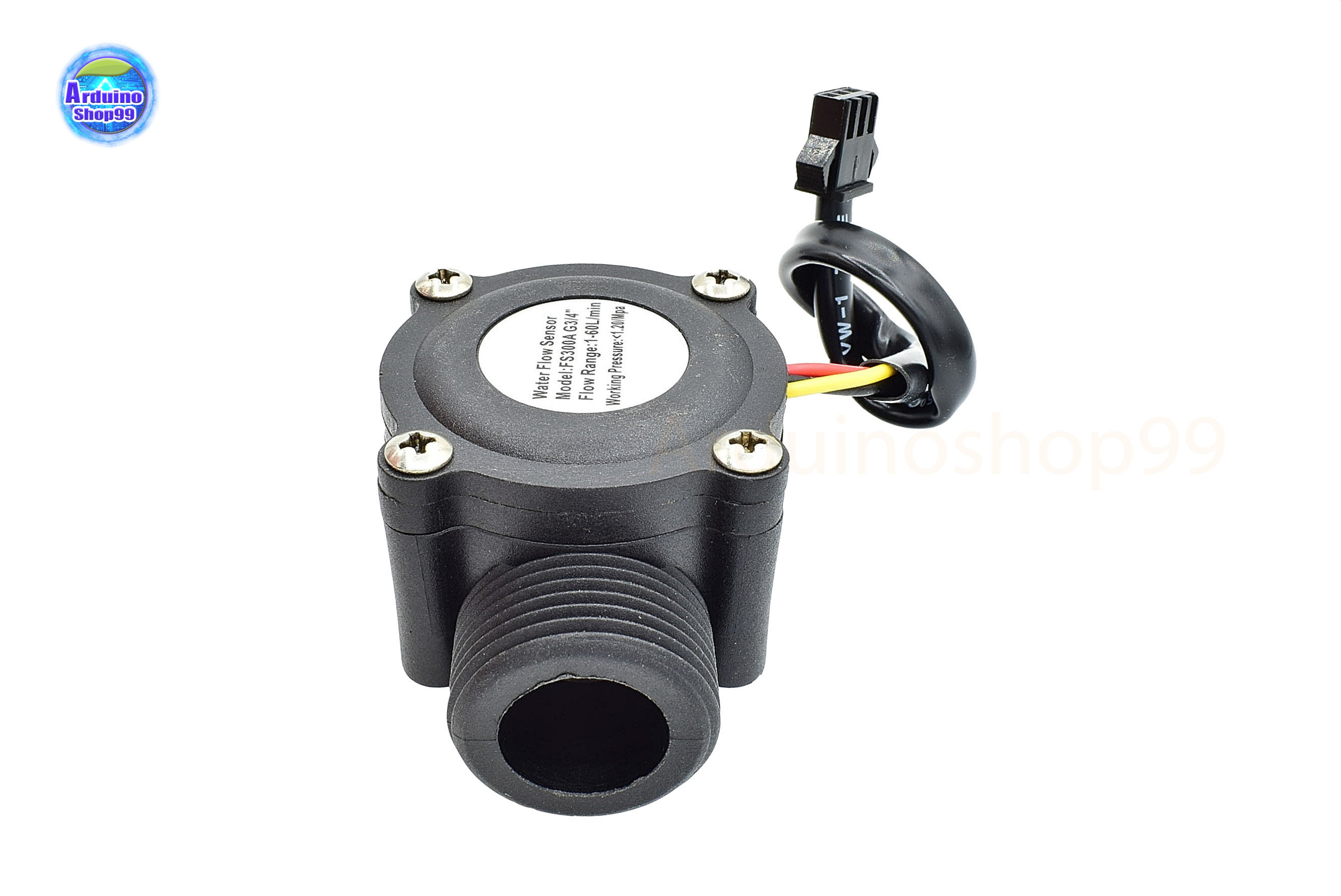 FS300A Hall Effect Water Flow Meter Sensor วัดอัตราการไหลของน้ำ ขนาดท่อ 3/4”