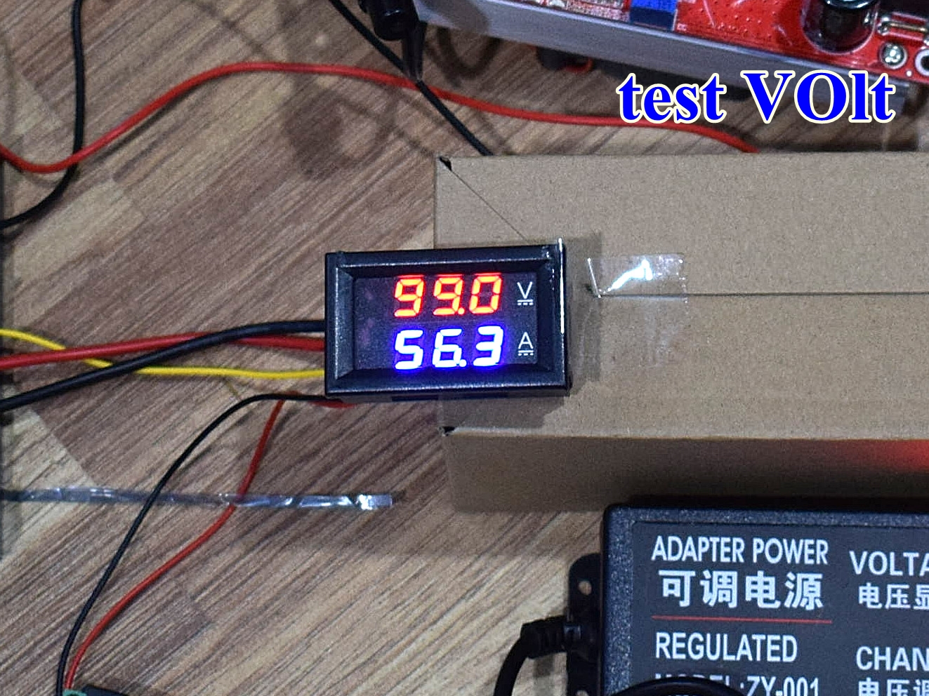 จอแสดงผล ค่าโวลต์ - ค่าแอมป์ DC 0-100V / 50A Dual Display Digital Voltmeter Ammeter(Red/Blue)