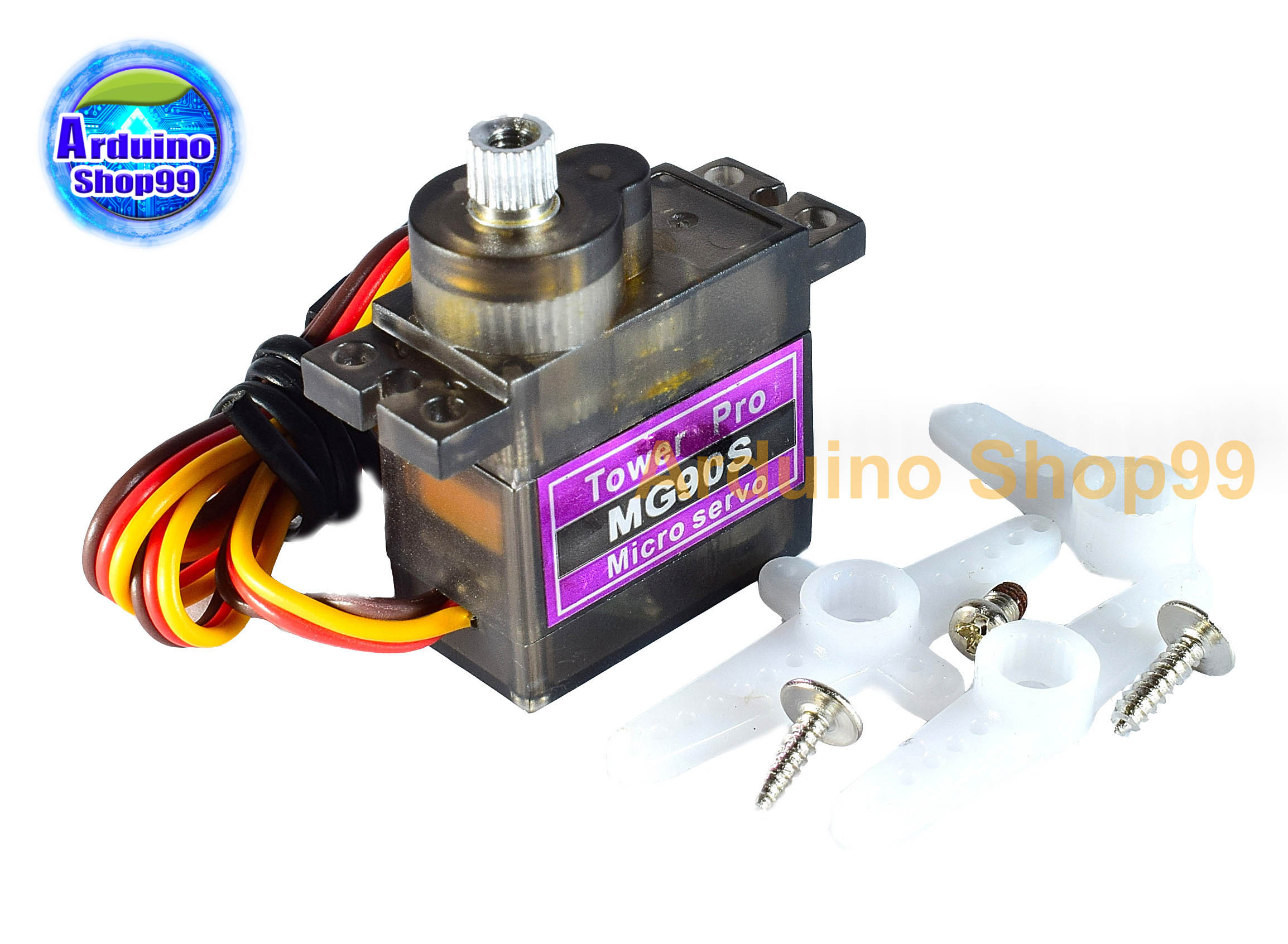 เซอร์โว Tower pro MG90S Digital หมุนได้ 0-200 องศา แรงบิด 2 kg/cm (4.8V) เฟืองโลหะ