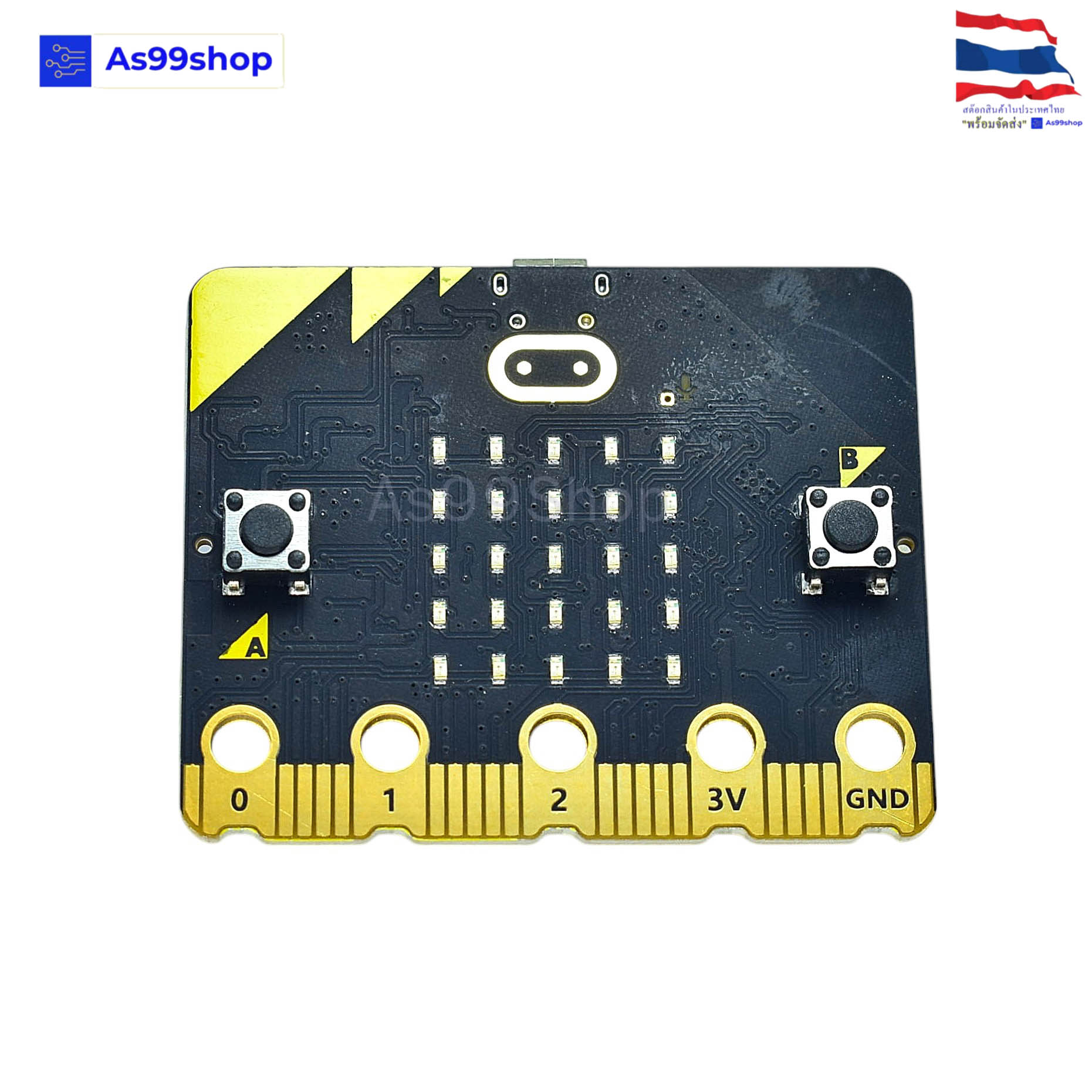 Micro:Bit V2 พร้อมสาย Micro USB บอร์ดไมโครบิต รุ่นใหม่ล่าสุด (สำหรับเรียนรู้การเขียนโปรแกรม IoT / Coding / STEM)