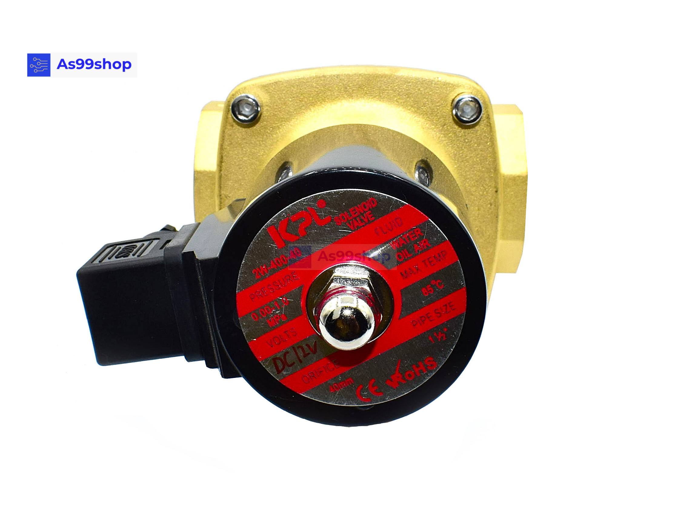 Solenoid Valve โซลินอยด์วาล์วทองเหลือง NC ปกติปิด 1 1/2" 12VDC