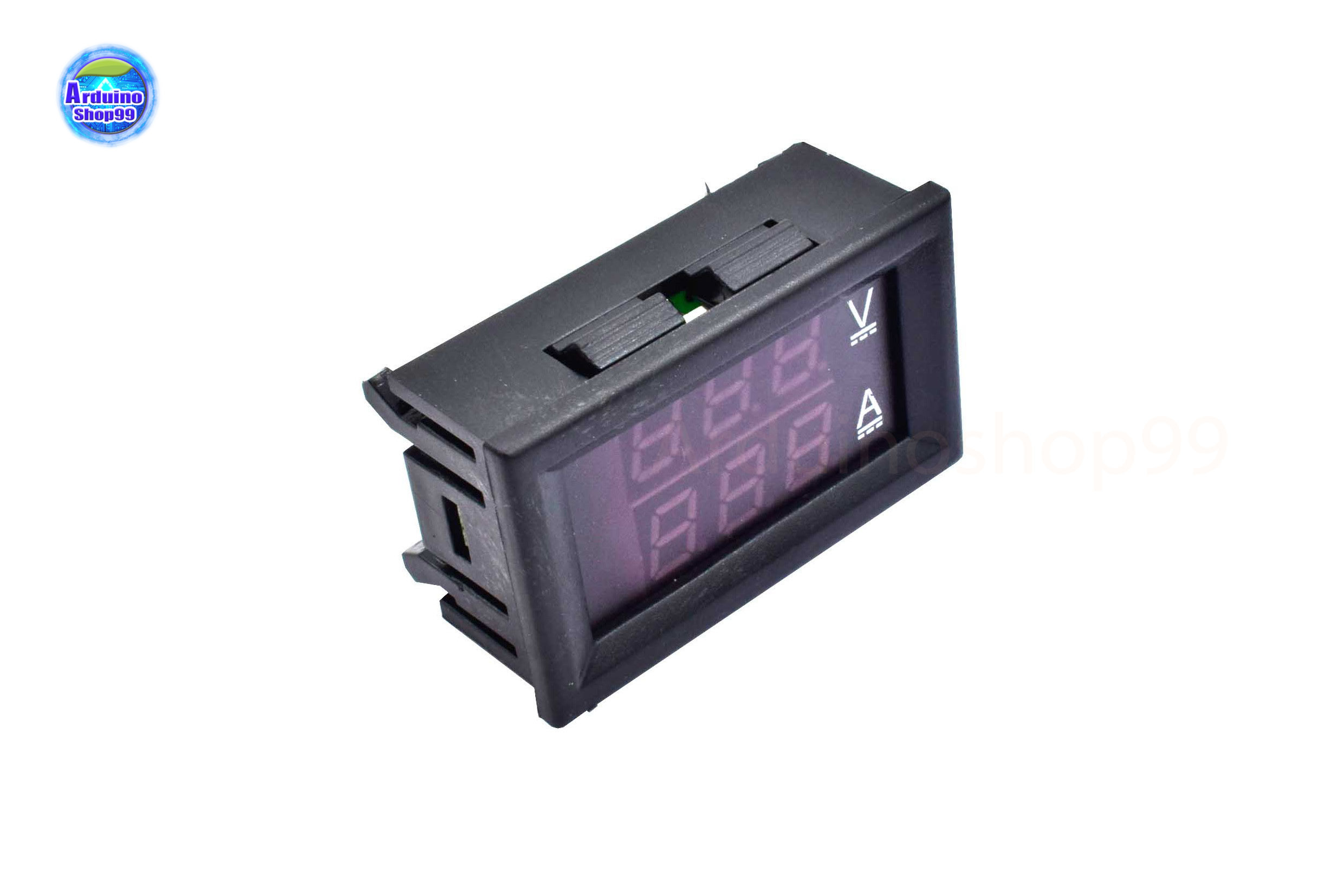 จอแสดงผล ค่าโวลต์ - ค่าแอมป์ ( DC 0-100V 10A )Dual Display Digital Voltage and Current Meter(สีแดง)