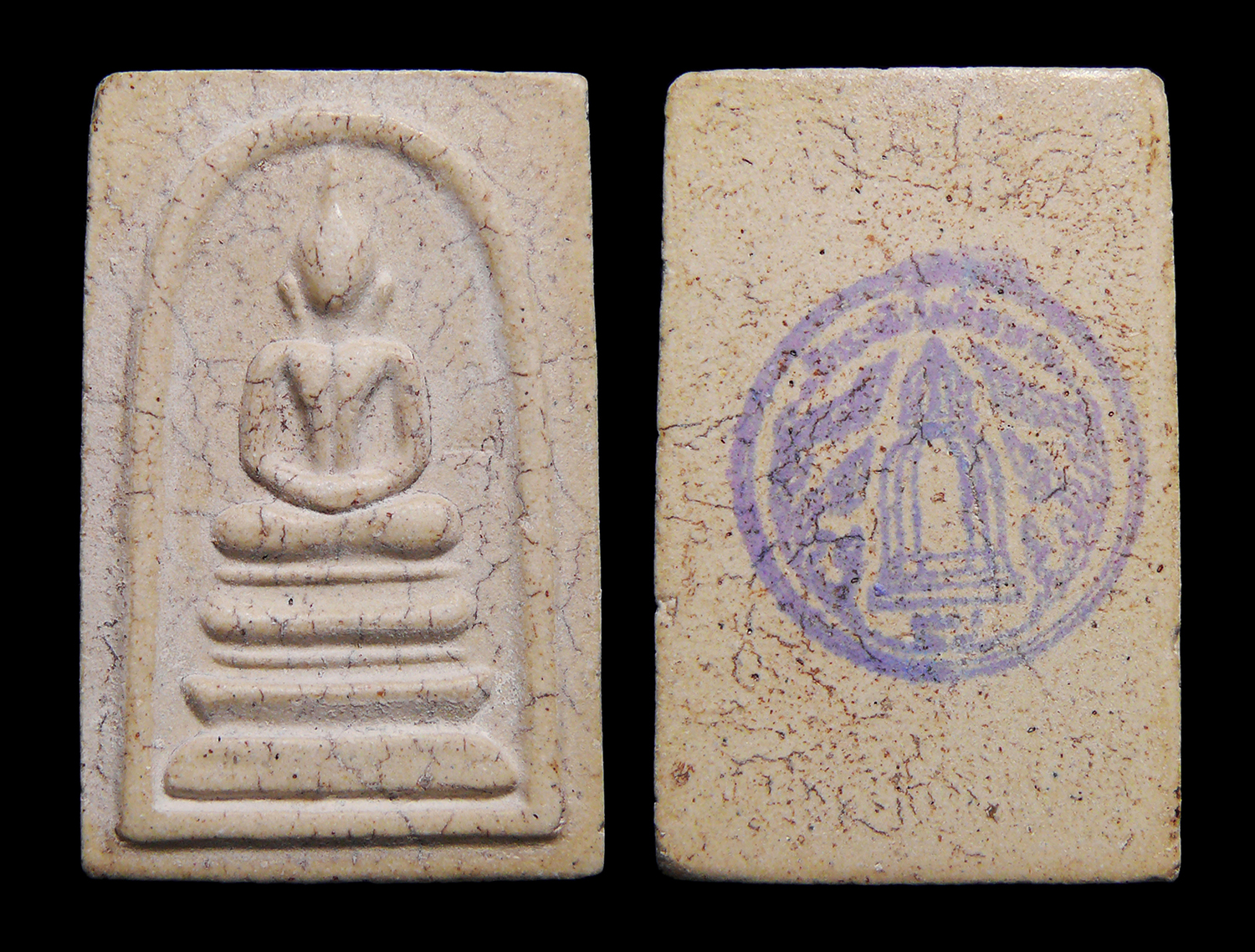 พระสมเด็จวัดระฆังโฆสิตาราม รุ่นย้อนยุค108ปี คณะ๙ เนื้อผสมผงเก่า หลังปั๊มตรายาง พร้อมกล่องกำมะหยี่เดิมๆ