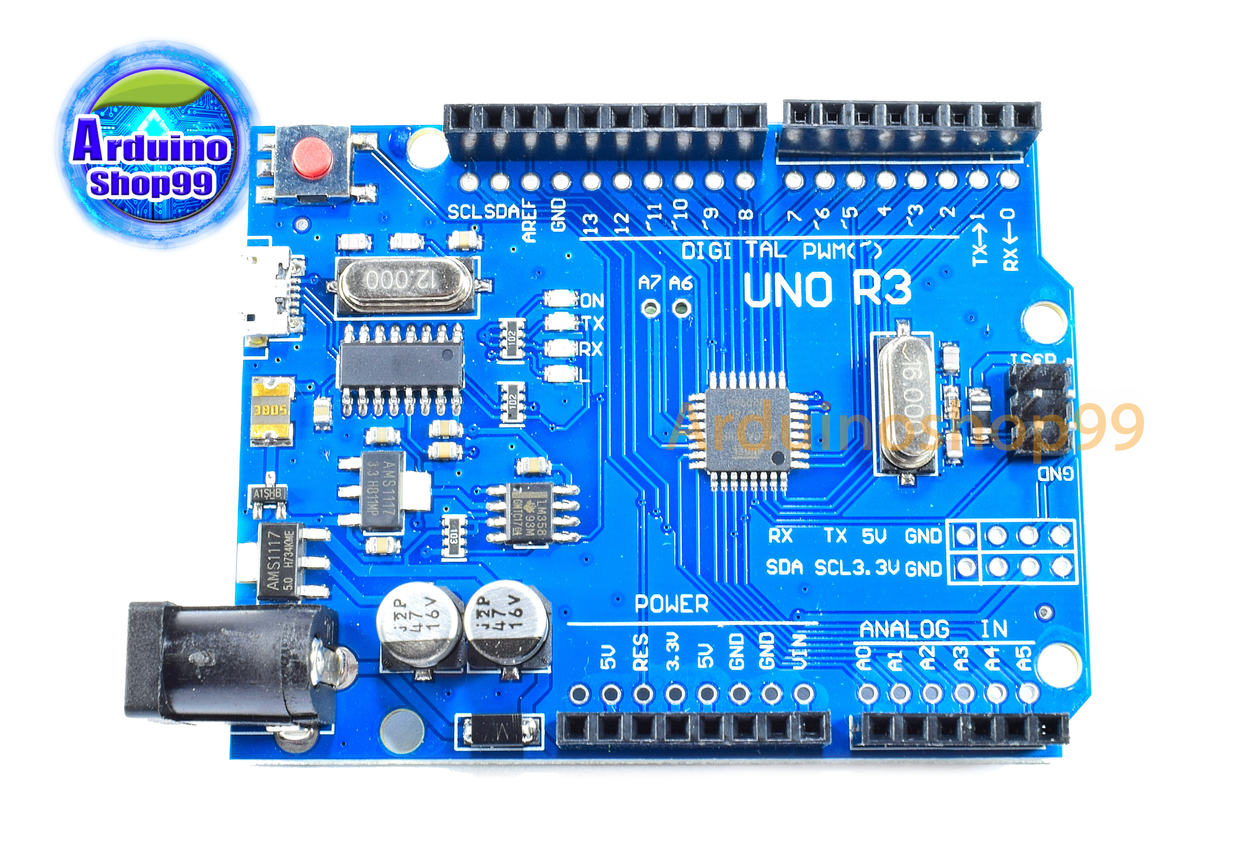 1 ชุด จำนวน 5 ตัว UNO R3 Micro USB + ก้างปลา + สาย USB