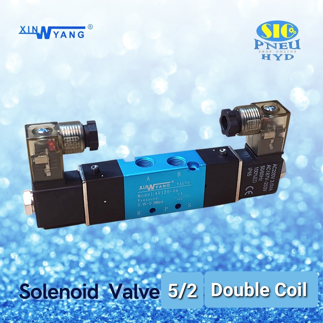 4V120 : SOLENOID VALVE XINYANG โซลินอยด์วาล์ว 5/2 DOUBLE COIL