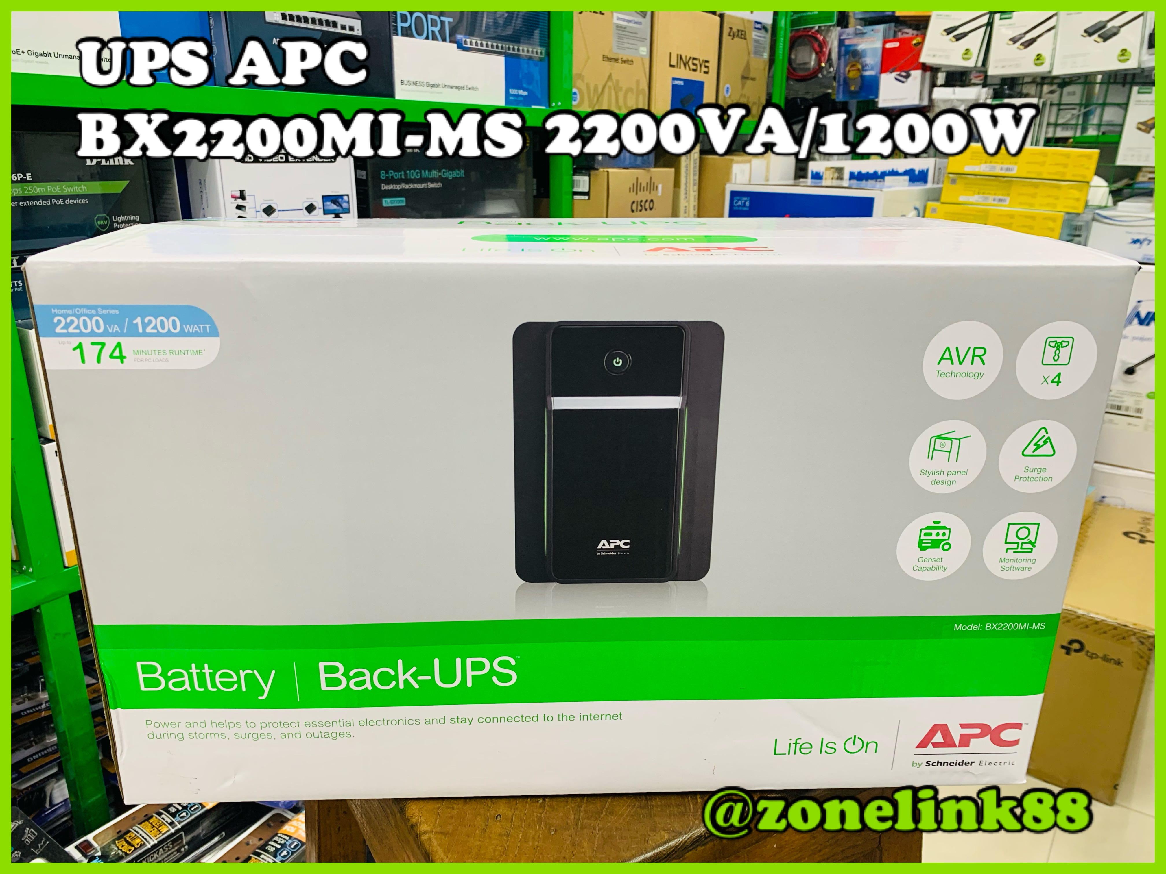BX2200MI-MS UPS “APC” Back-UPS 2200VA/1200W(สินค้ารวมภาษีมูลค่าเพิ่ม)