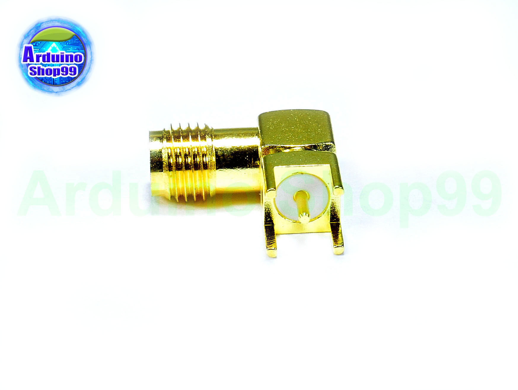 หัวต่อเสาอากาศ RF Adapter SMA female plug Right Angle SMA-KWE 90 DEGREE PCB Mount Thru Hole Connector