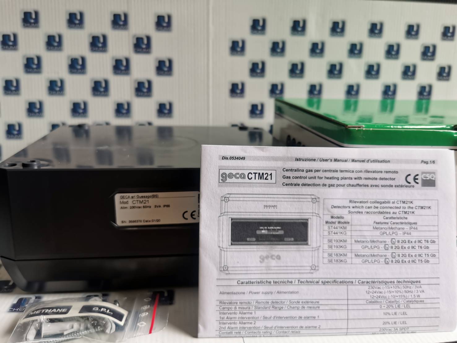 Geca,Gas control unit for heating plants with remote detector, ctm21 ...
