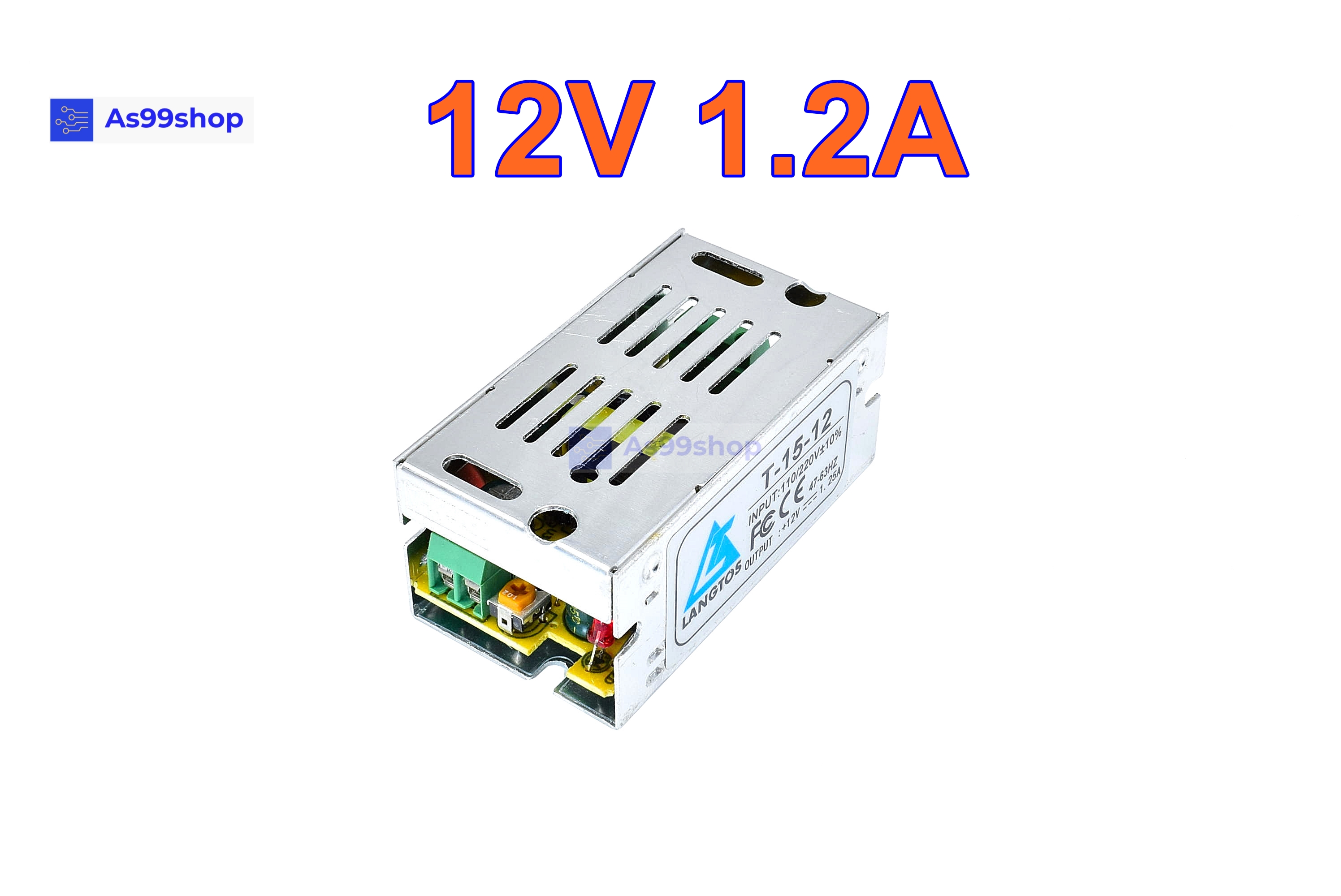 สวิตชิ่งเพาเวอร์ซัพพลาย Switching Power Supply 12V 1.2A,1.25A 15W(สีเงิน) S,T-15-12