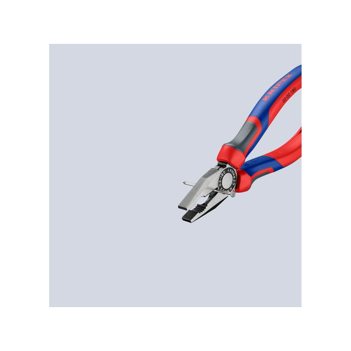 KNIPEX 03 02 180 คีมอเนกประสงค์ เคลือบดำ ด้ามพลาสติกหนา 180mm