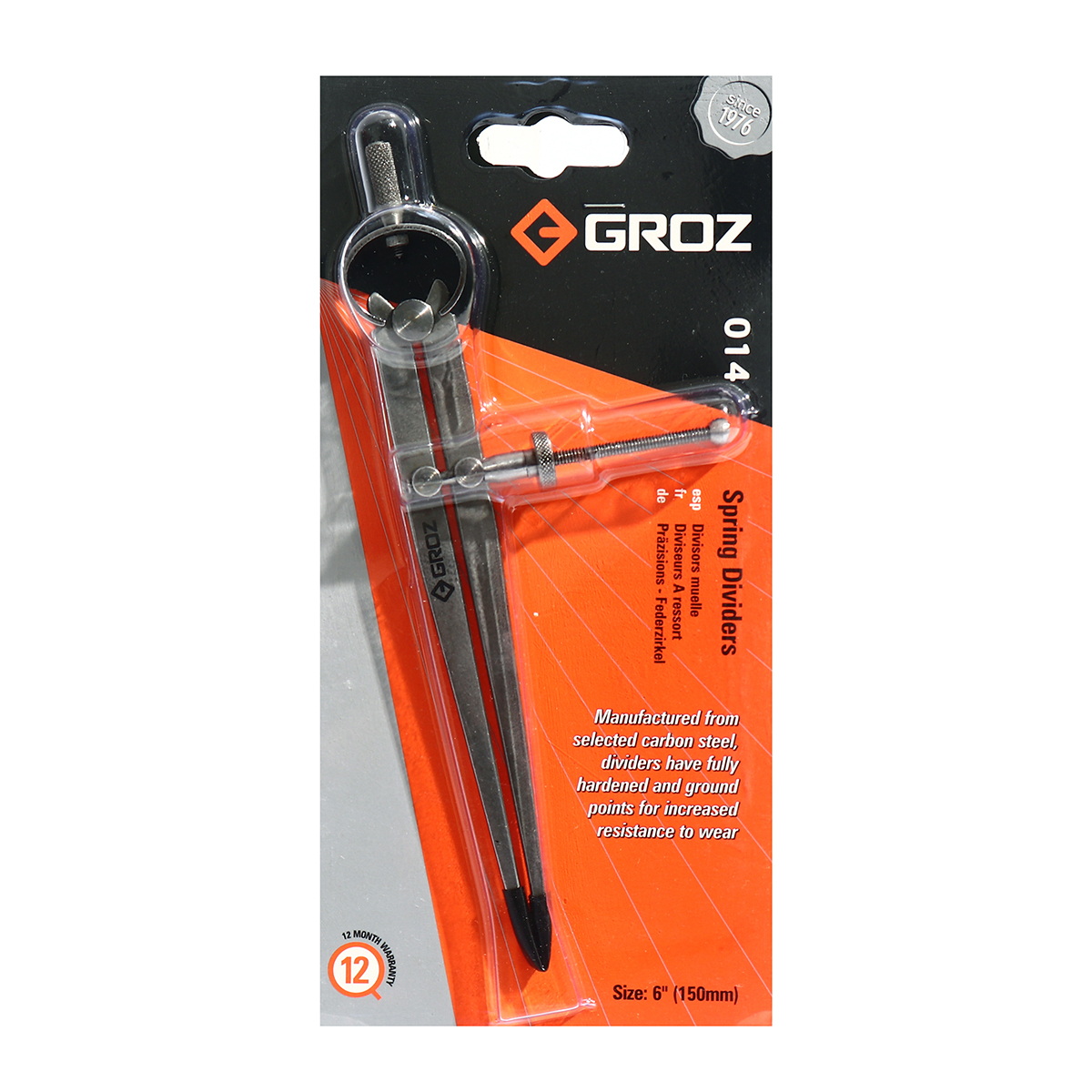 GROZ DD-Series วงเวียนขีดเหล็กติดสปริง 3"-12"