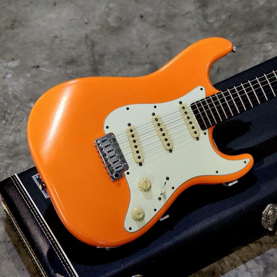 (USED) Schecter USA Custom Shop Nick Johnston Signature Atomic Orange Aged (SIGNED)