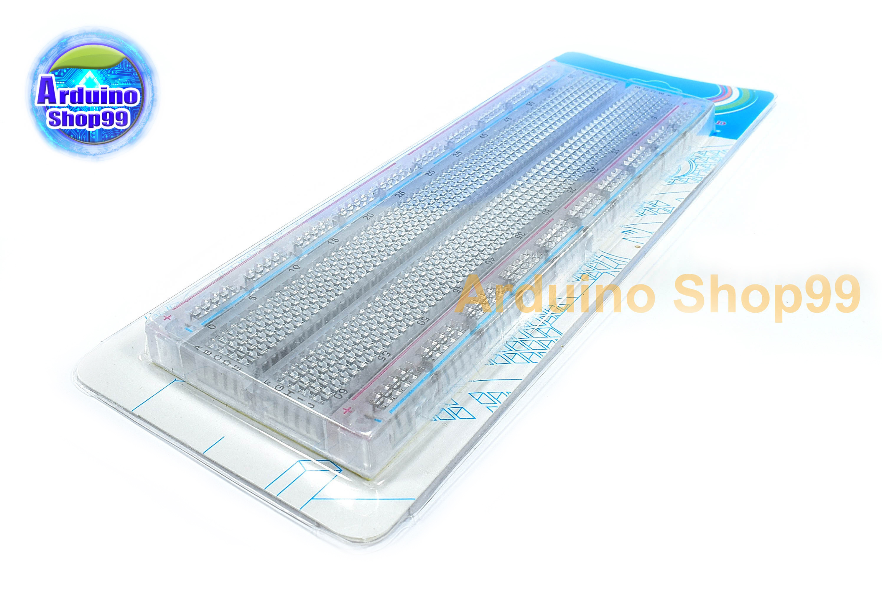 บอร์ดทดลองวงจรขนาด 830 ช่องแบบใส Protoboard Breadboard 830 holes