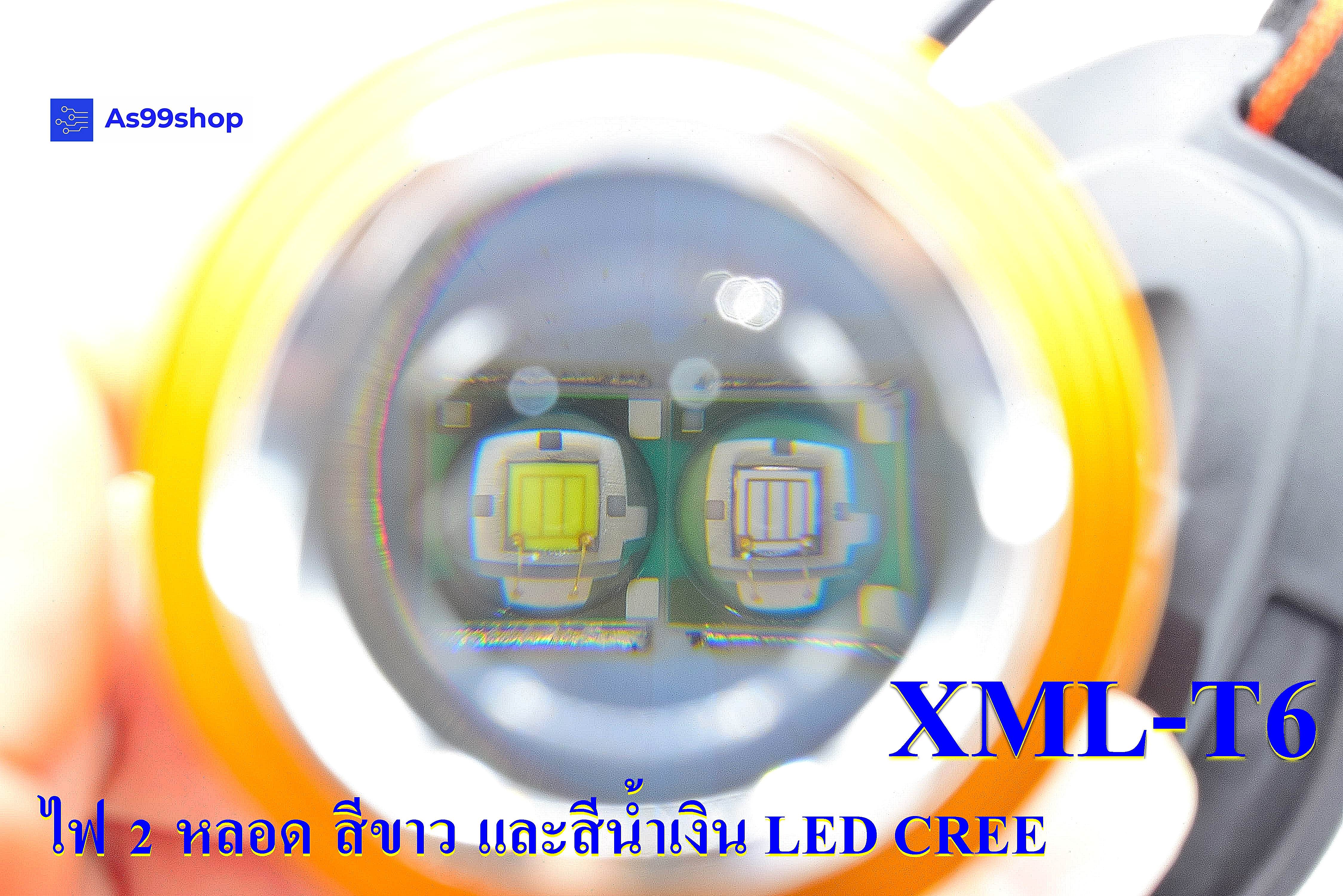 ไฟฉายคาดหัวแรงสูง (สีดำ) ไฟฉายคาดศรีษะ แรงสูง รุ่น Dual Light Source หลอด LED CREE XML-T6